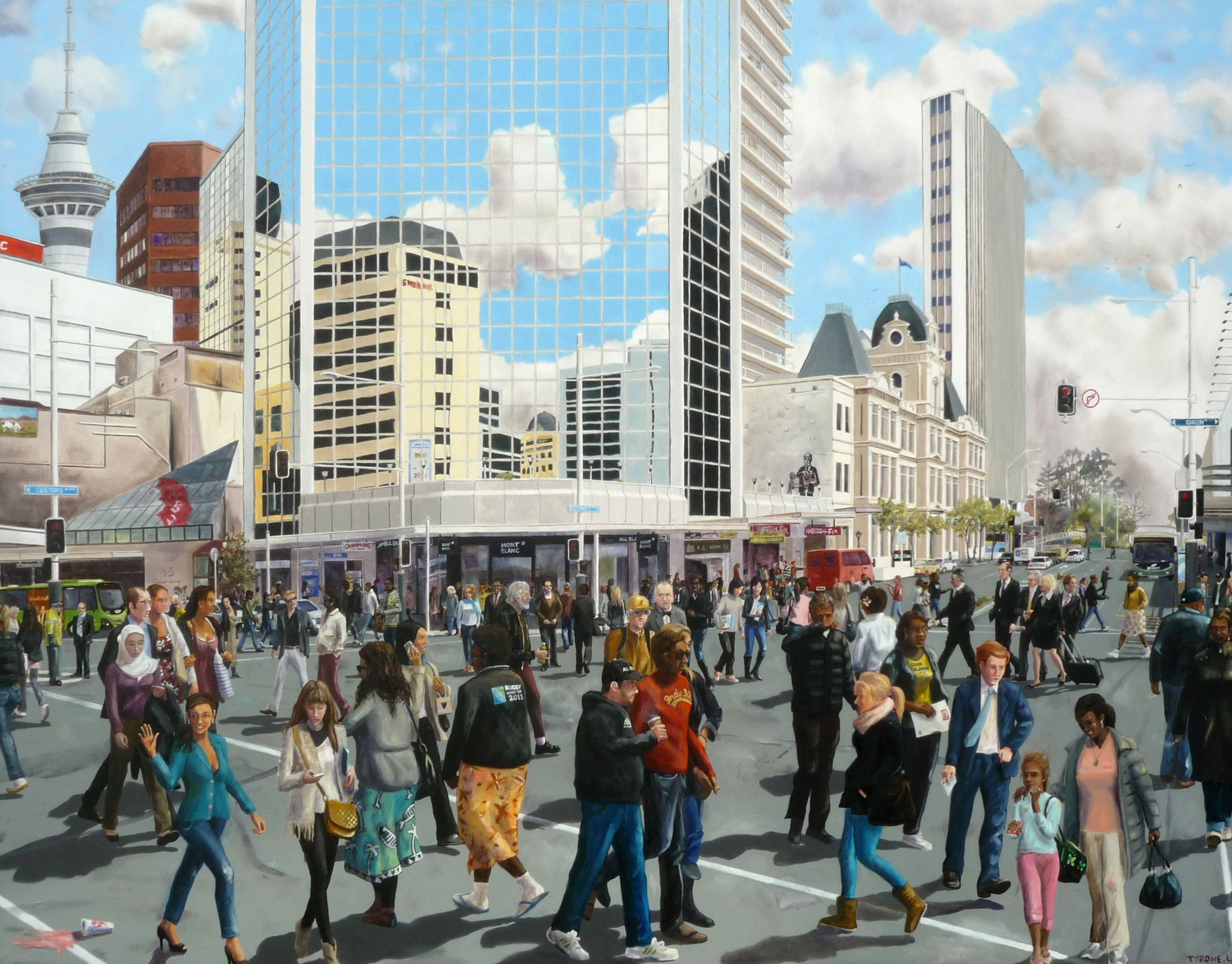 Auckland City. Oil on canvas. 110cm x 140cm. 2011
