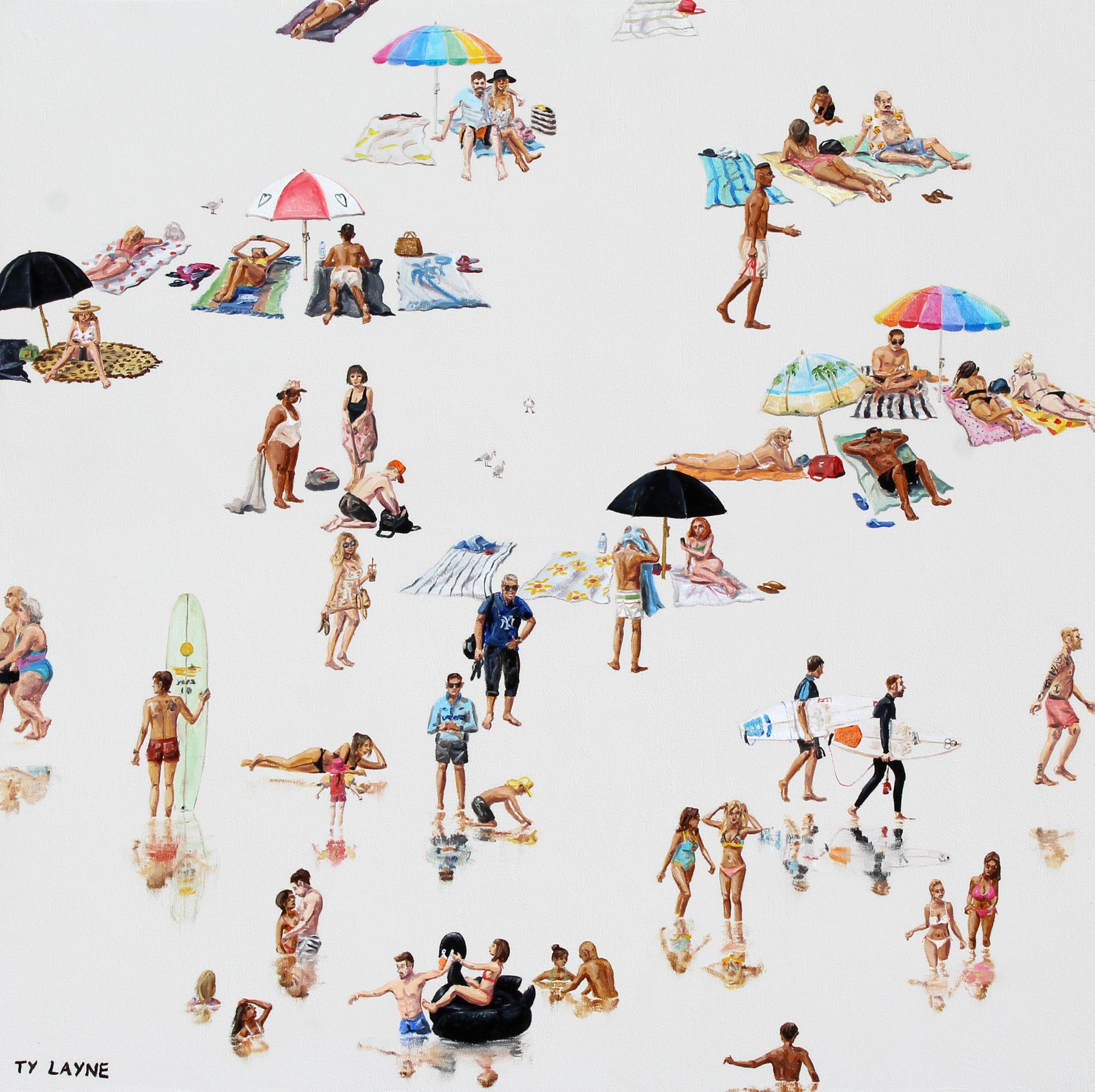Maroubra Beach. Oil & Acrylic on board. 60cm X 60cm. 2016