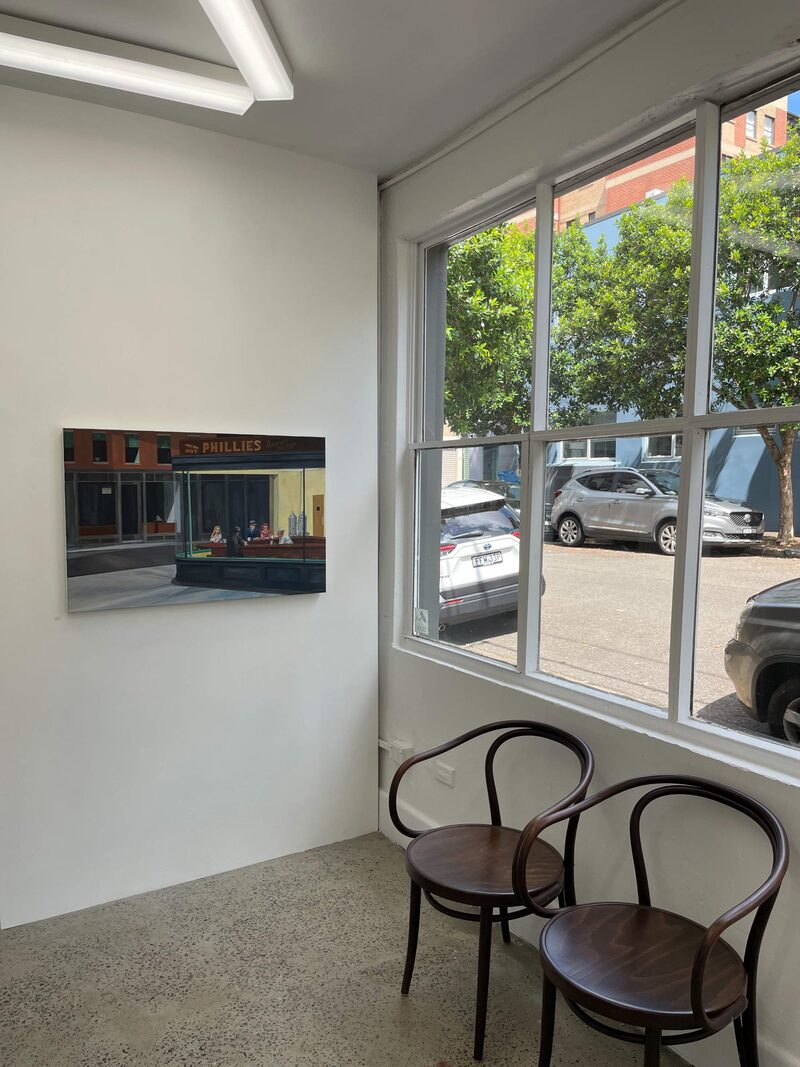 Nighthawks 1942 — installation view at TIME MACHINE, Surry Hills