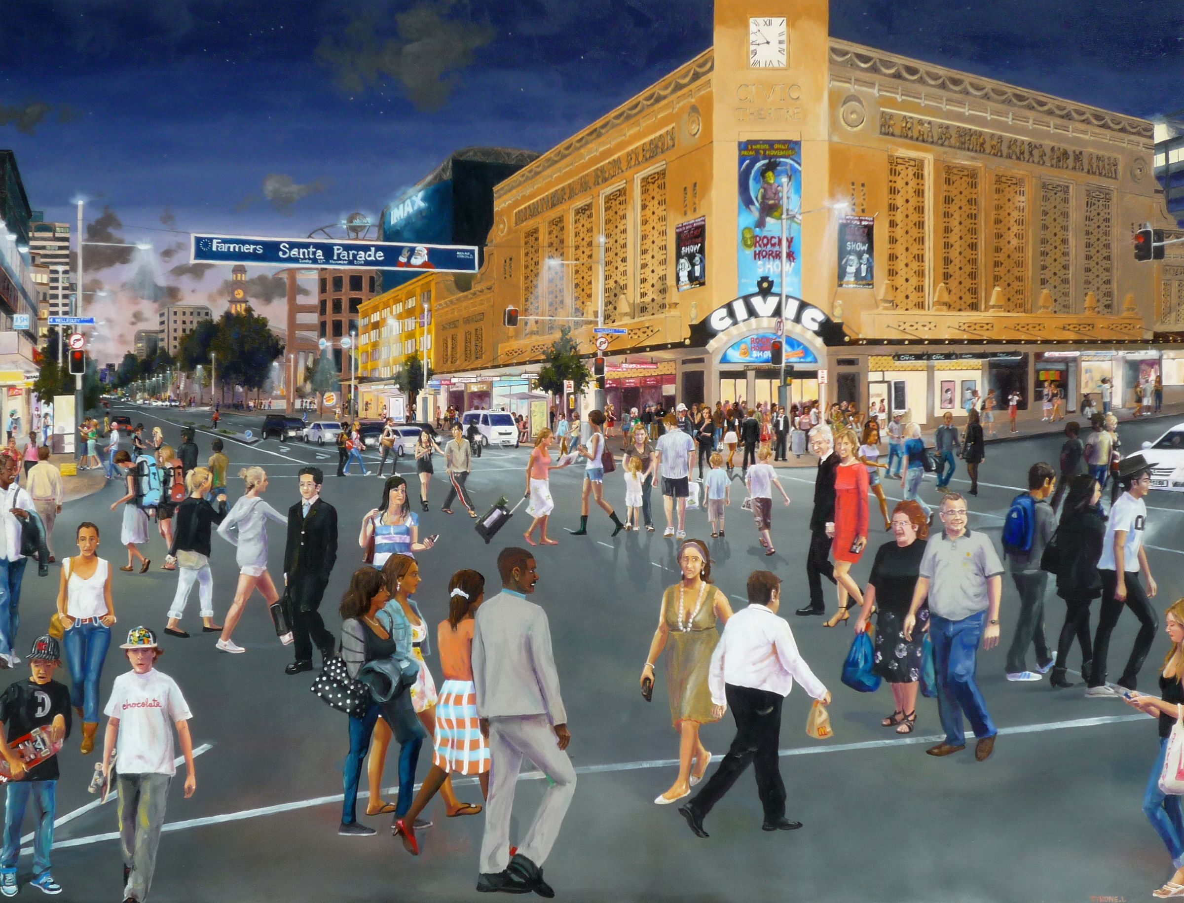 Rocky Horror Show at The Civic. Oil on canvas. 110cm x 140cm. 2011