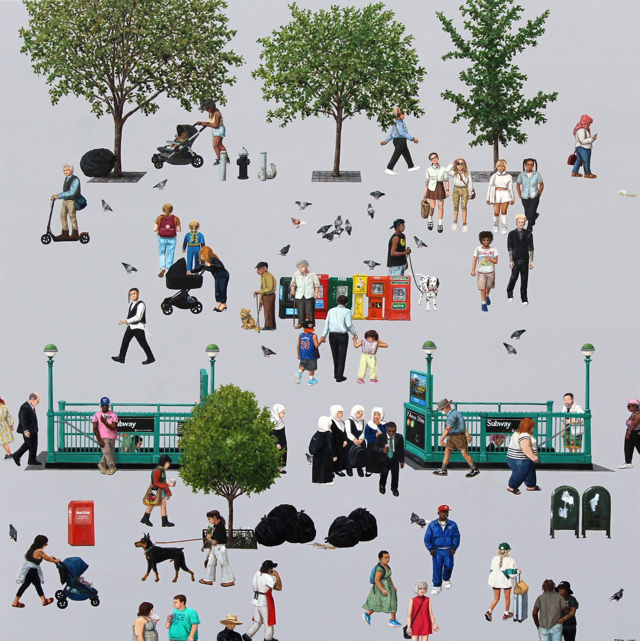 Cadence of a Brooklyn Summer. Oil & acrylic on linen. 152cm x 152cm. 2024