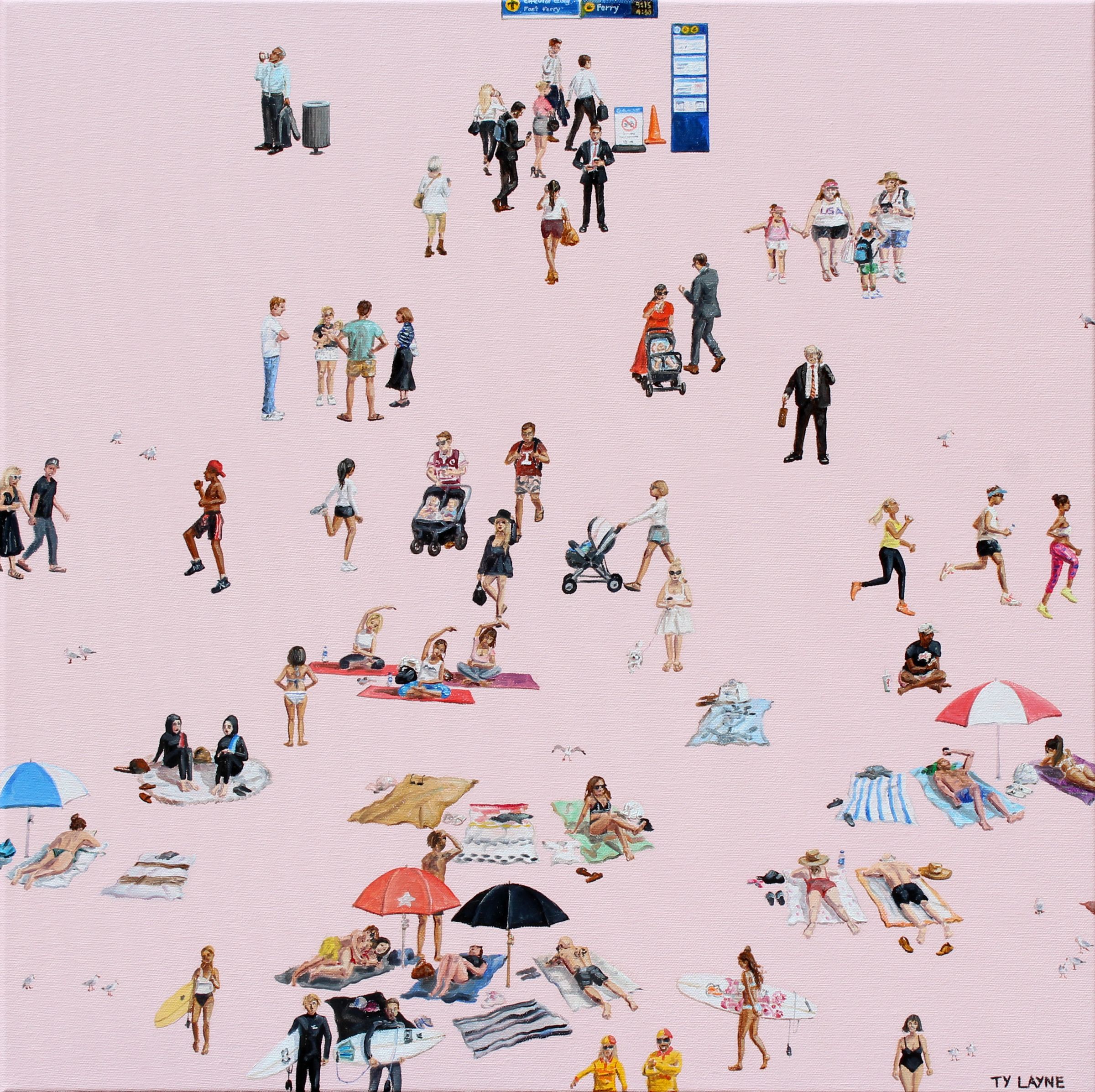 Manly. Oil & Acrylic on canvas. 60cm X 60cm. 2016