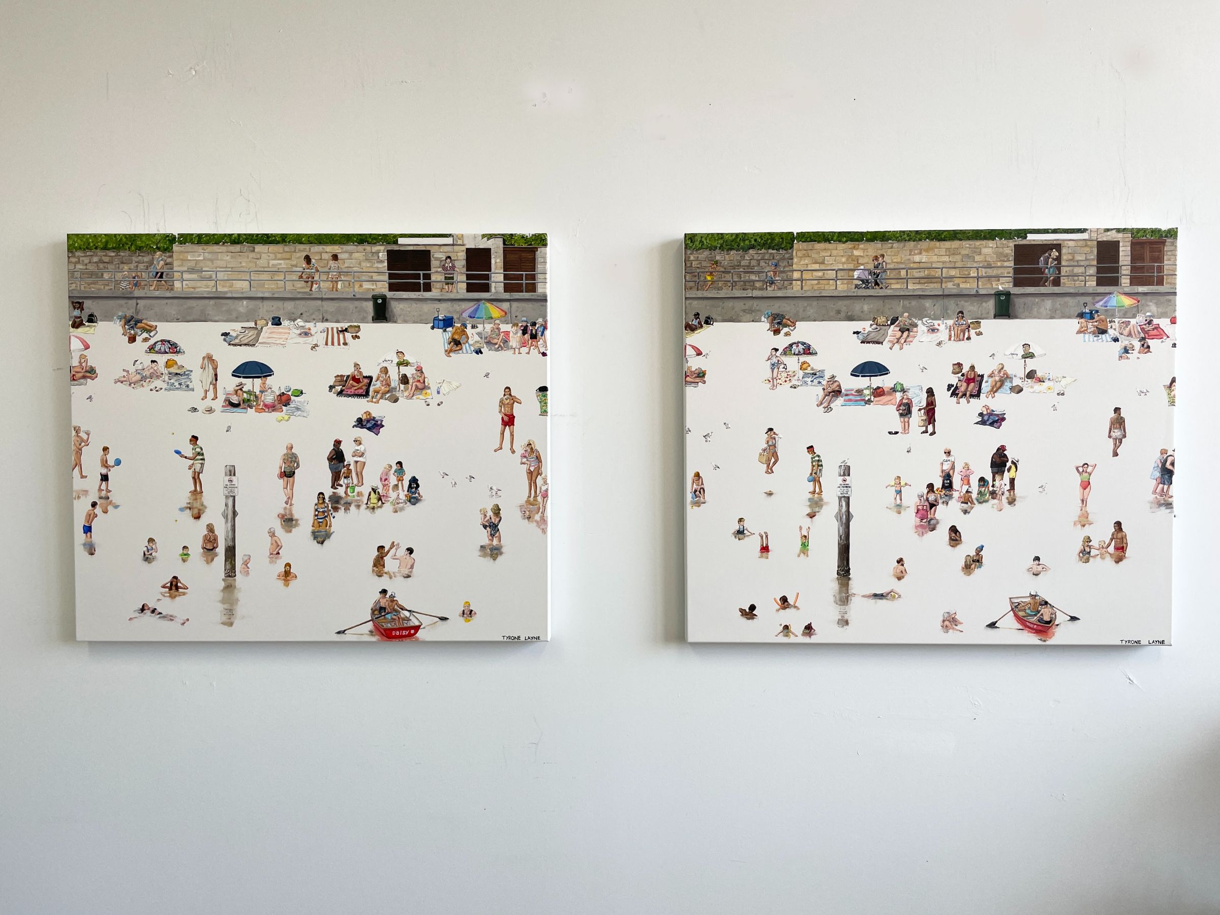 Camp Cove IV & Camp Cove IV (15 minutes later). Oil & acrylic on linen. 61cm x 71cm. 2021.