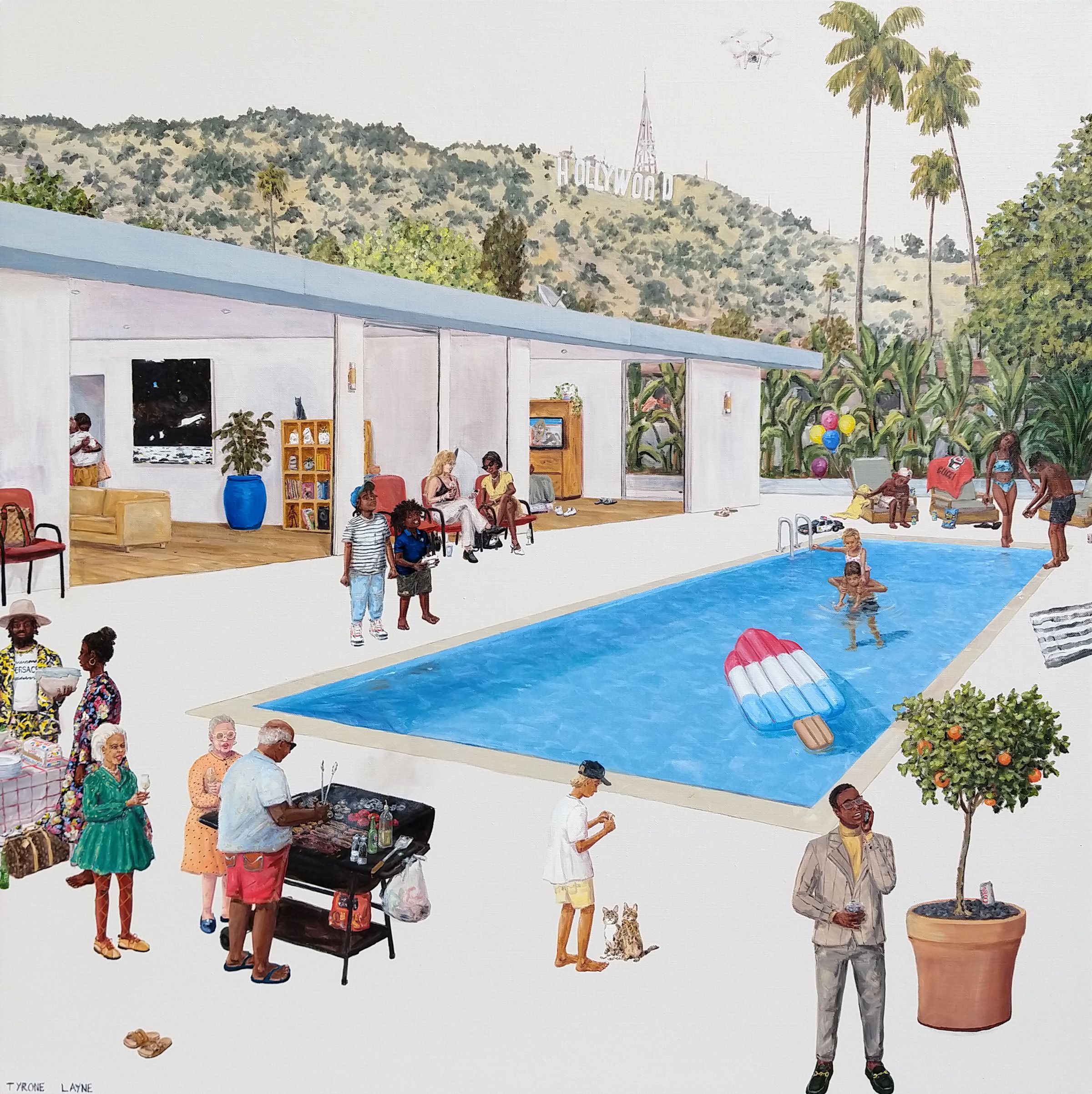Bob's 65th Birthday. Oil & Acrylic on linen. 84cm X 84cm. 2019