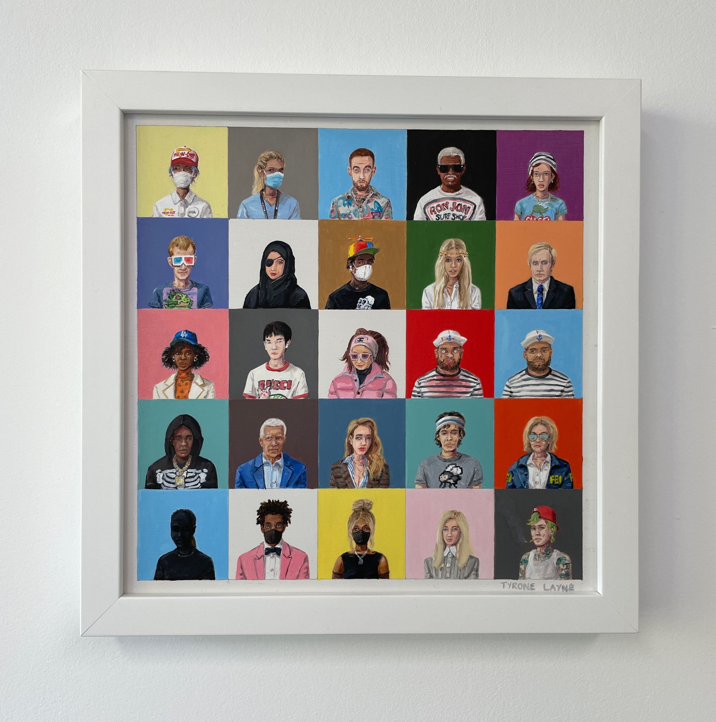 Human Database. Oil on board. 25cm X 25cm. 2021
