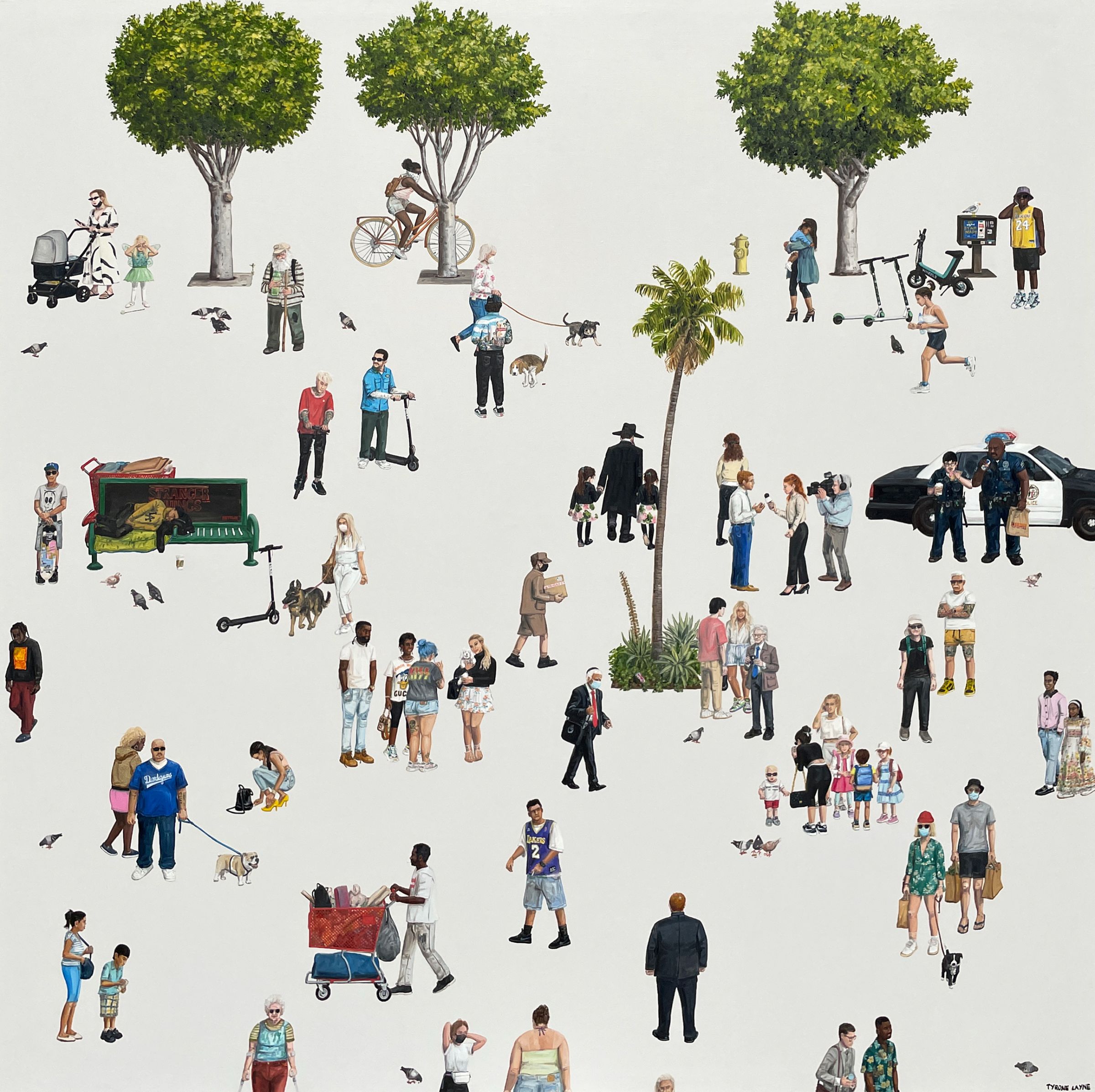 City of Angels. Oil & acrylic on linen. 150cm x 150cm. 2022.