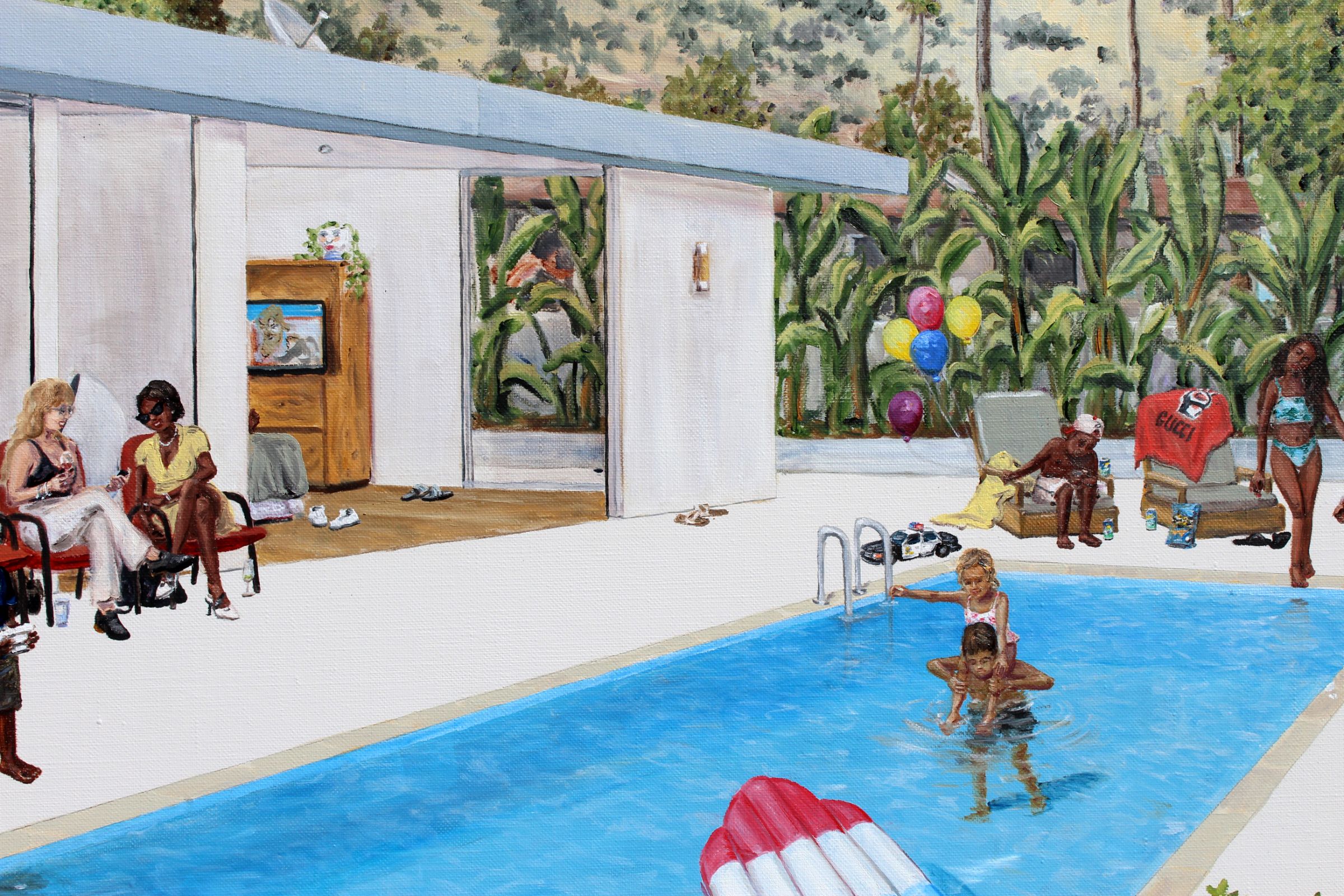 Bob's 65th Birthday(detail). Oil & Acrylic on linen. 84cm X 84cm. 2019