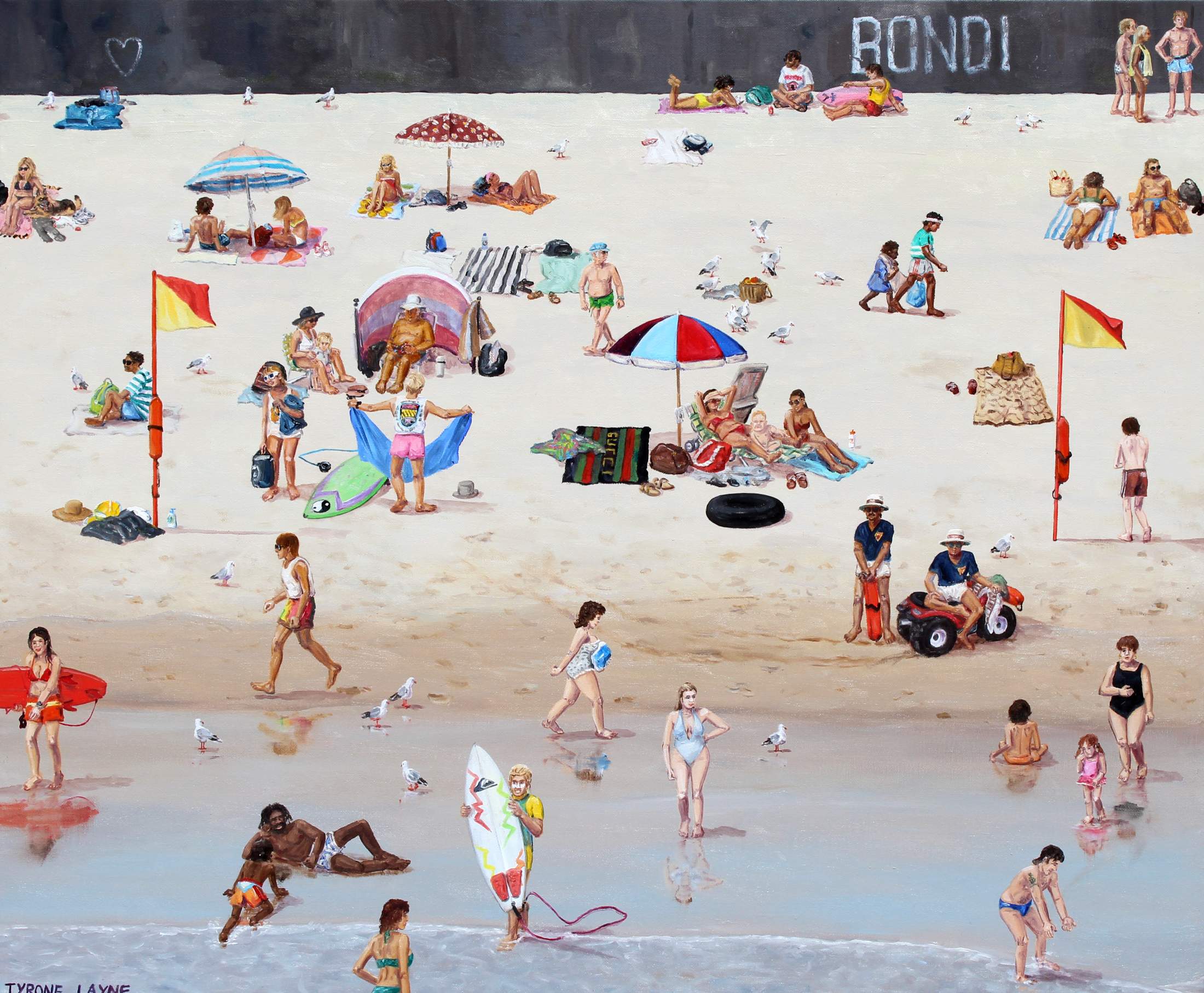 Bondi 1985, oil on linen, 51 × 61 cm, Tyrone Layne, 2025