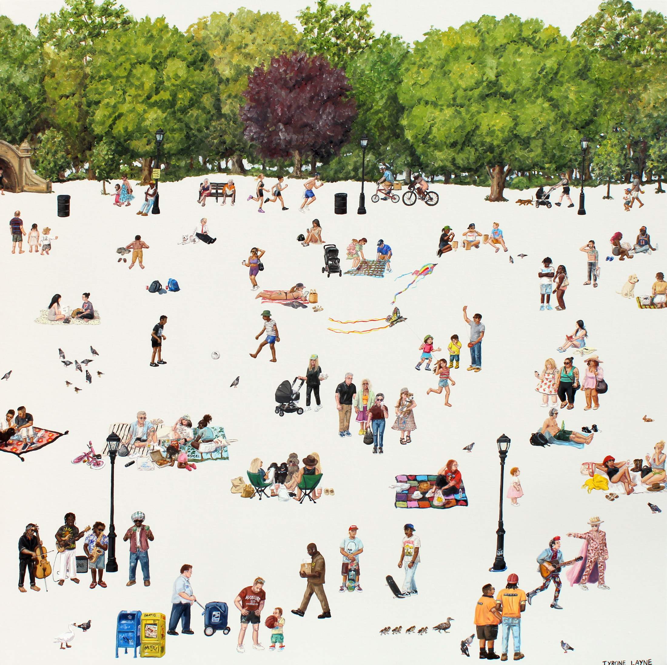 Prospect Park- Brooklyn. Oil & acrylic on linen. 71cm x 71cm. 2024
