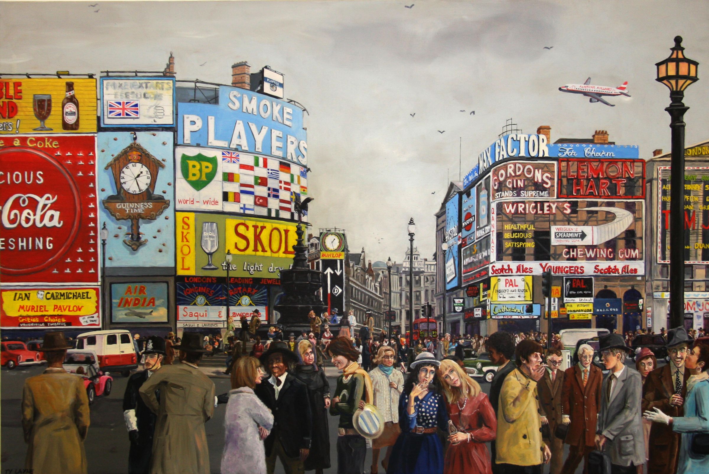 Piccadilly Circus 1961- London. Oil on canvas. 61cm X 91cm. 2013
