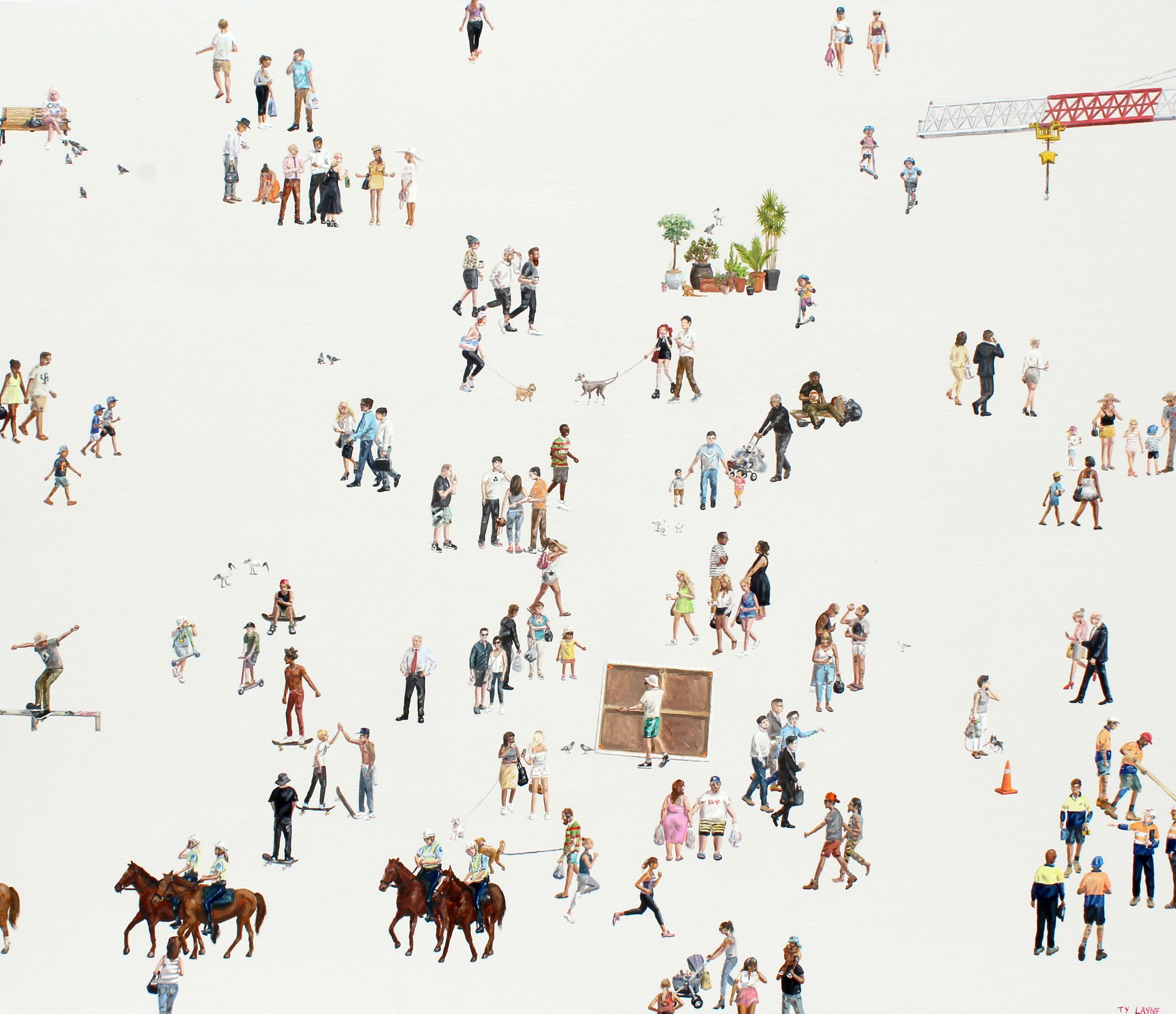 Commute from Waterloo to Surry Hills. Oil & Acrylic on linen. 91cm X 107cm. 2017