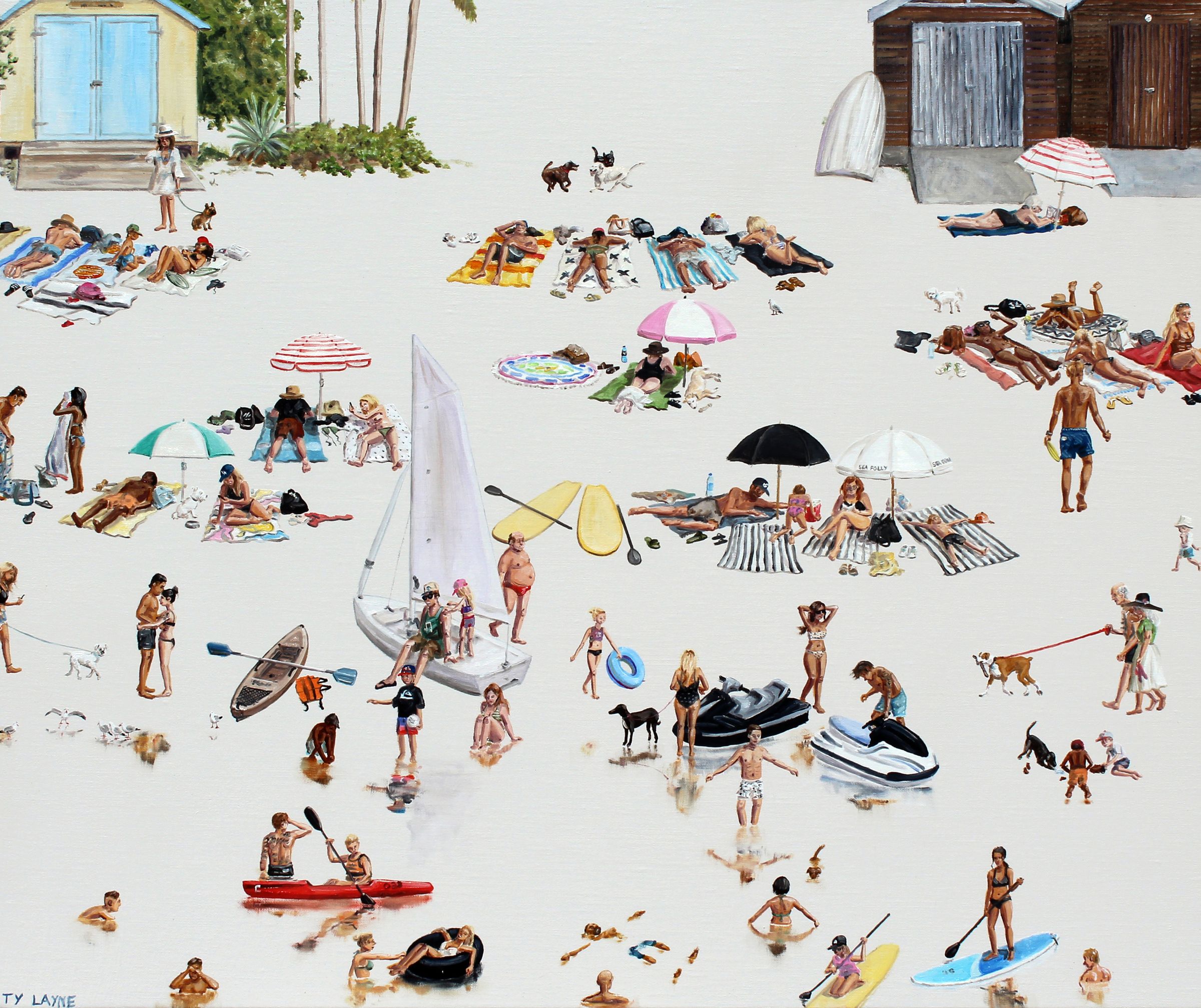 Kutti Beach- Vaucluse. Oil & Acrylic on linen. 56cm X 66cm. 2017