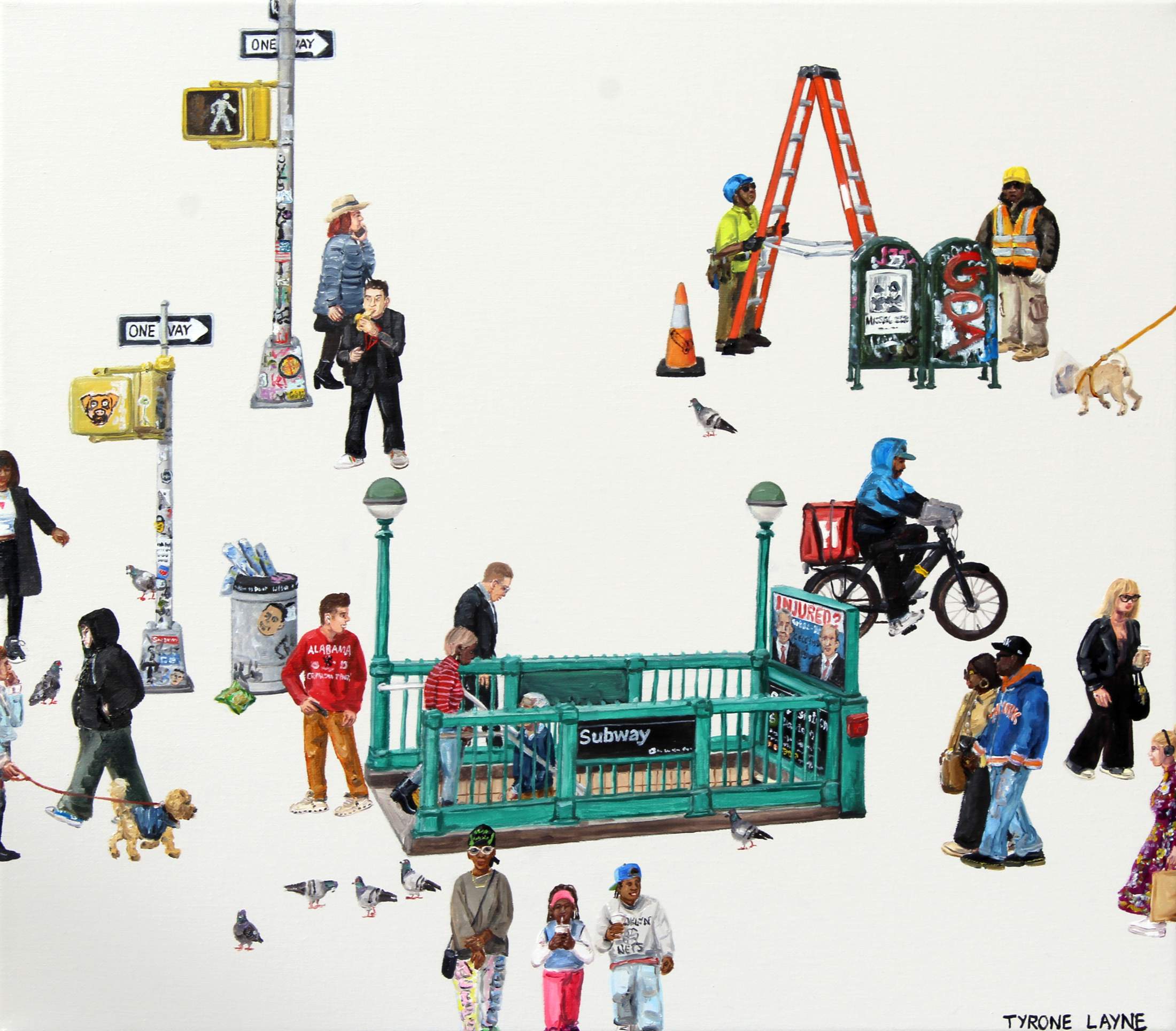 Meanwhile in New York. Oil & acrylic on linen. 36cm x 41cm. 2025