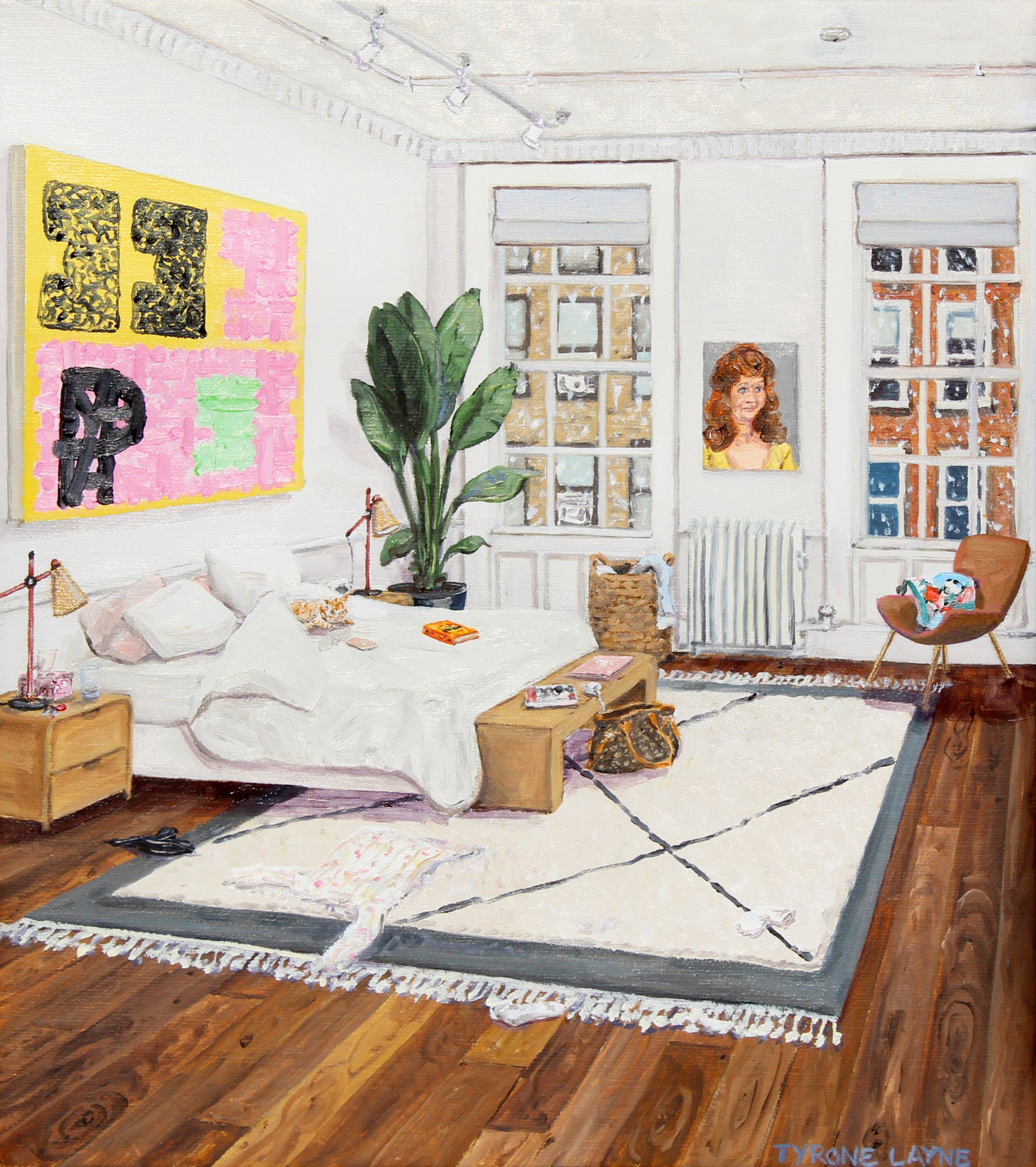 Master Bedroom II. Oil on linen. 22.5cm X 20cm. 2021