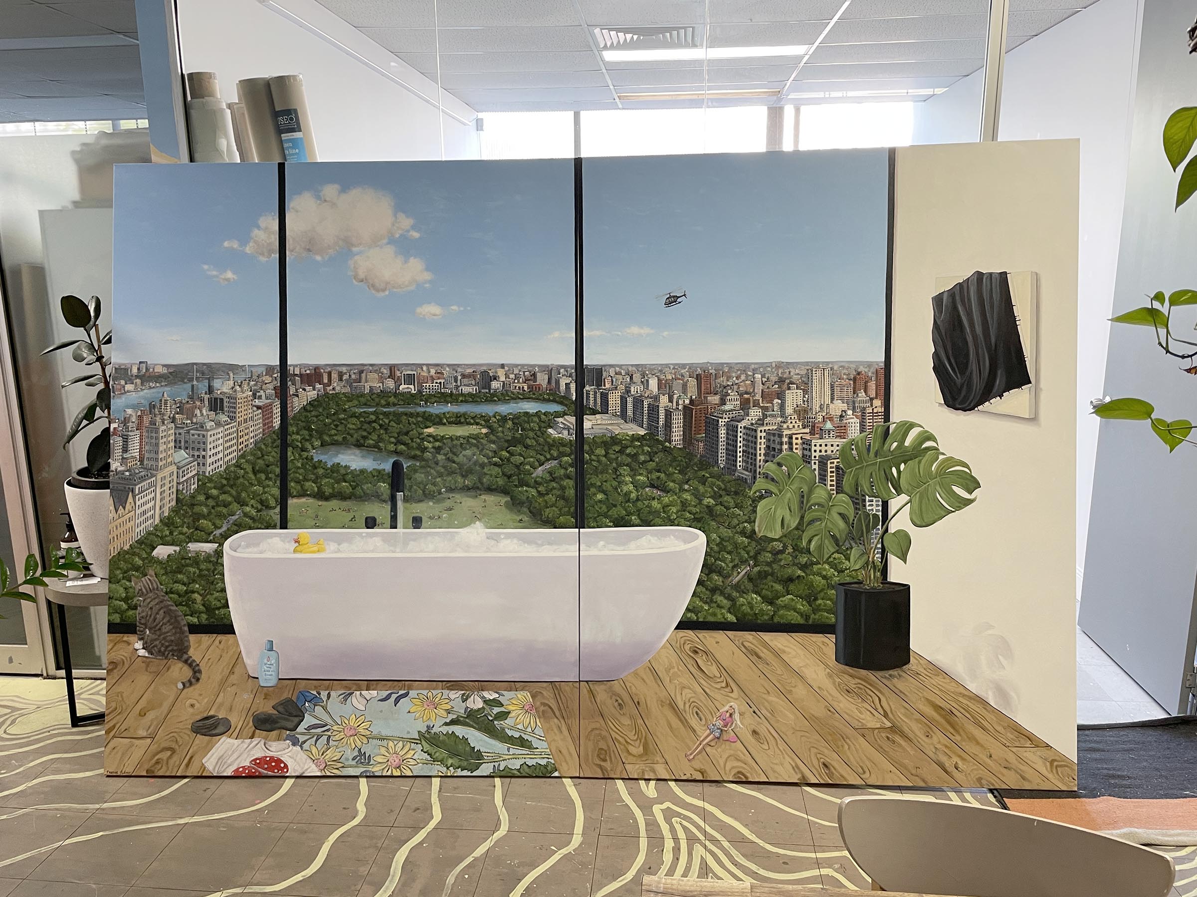 35th Floor. Oil on canvas. 198cm x 304cm(Diptych). 2020