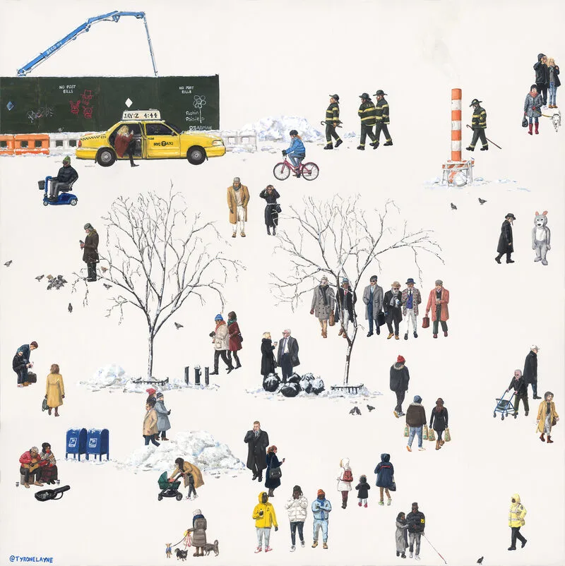 Snowy Day, Downtown, NYC - January 2021, Print by Tyrone Layne