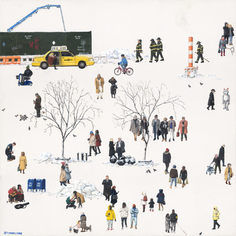 Snowy Day, Downtown, NYC - January 2021, Print by Tyrone Layne