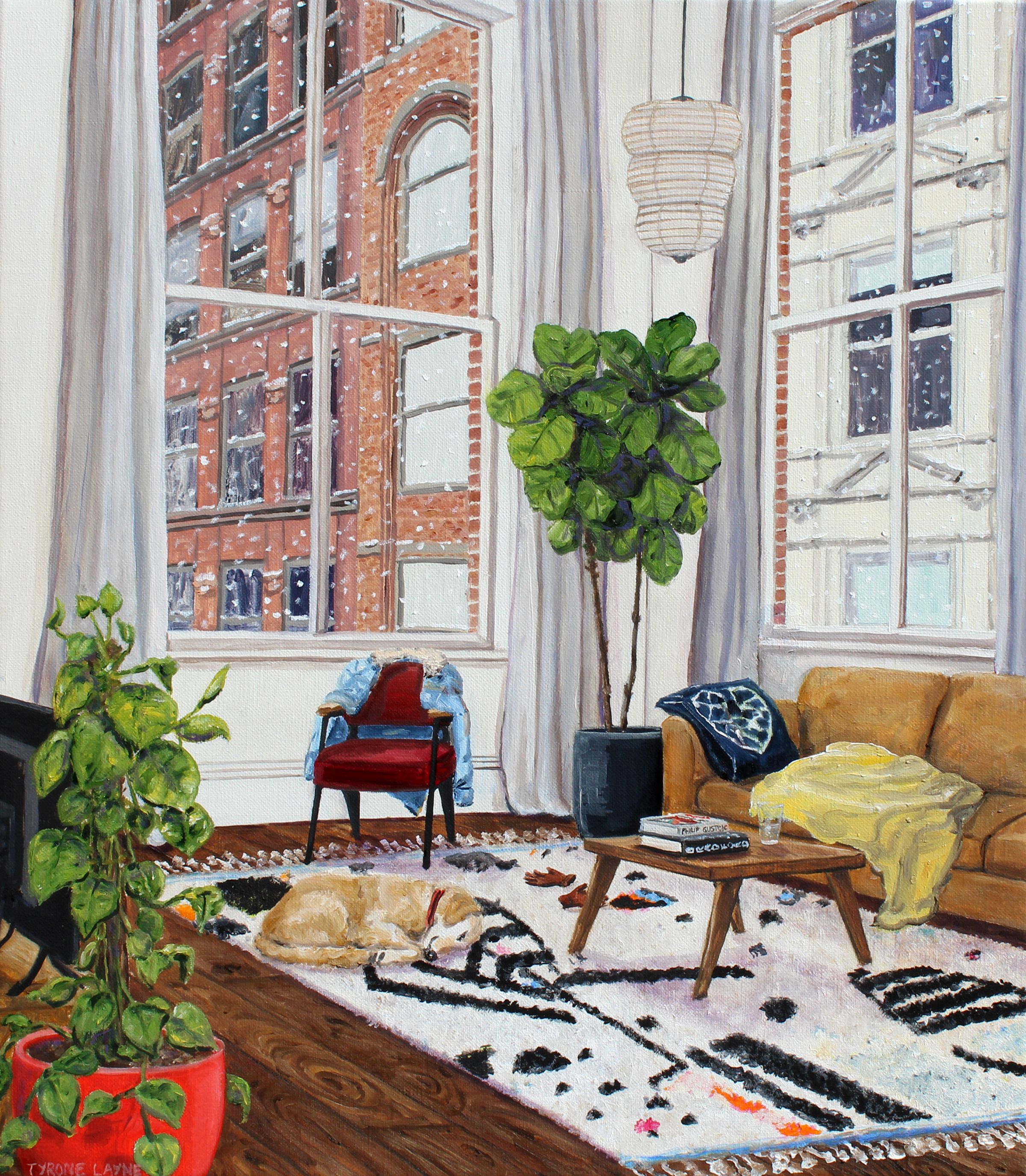 Snowy Day in Tribeca. Oil on linen. 41cm X 36cm. 2020