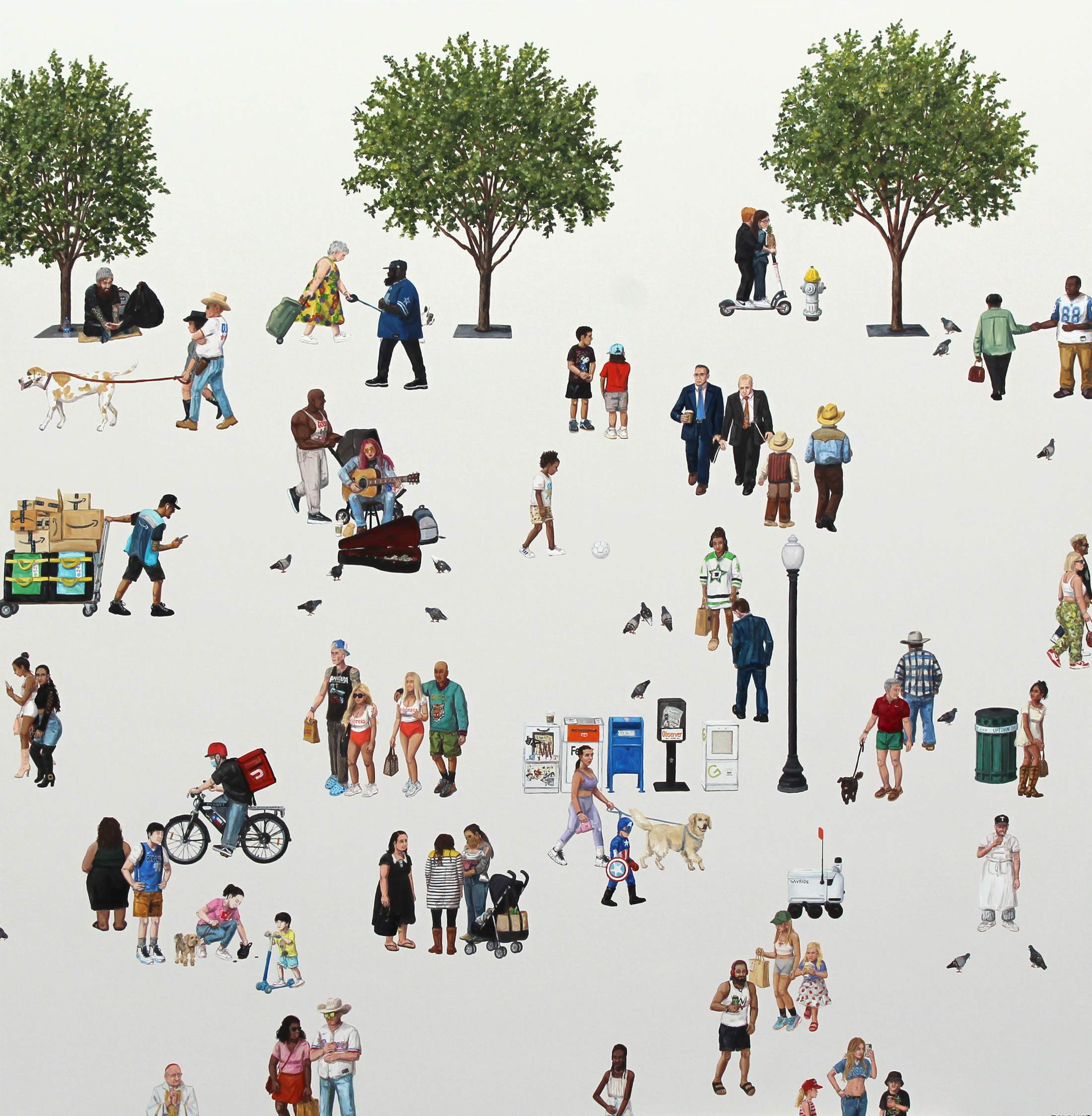 A Day in Dallas. Oil & acrylic on linen. 152cm x 152cm. 2025