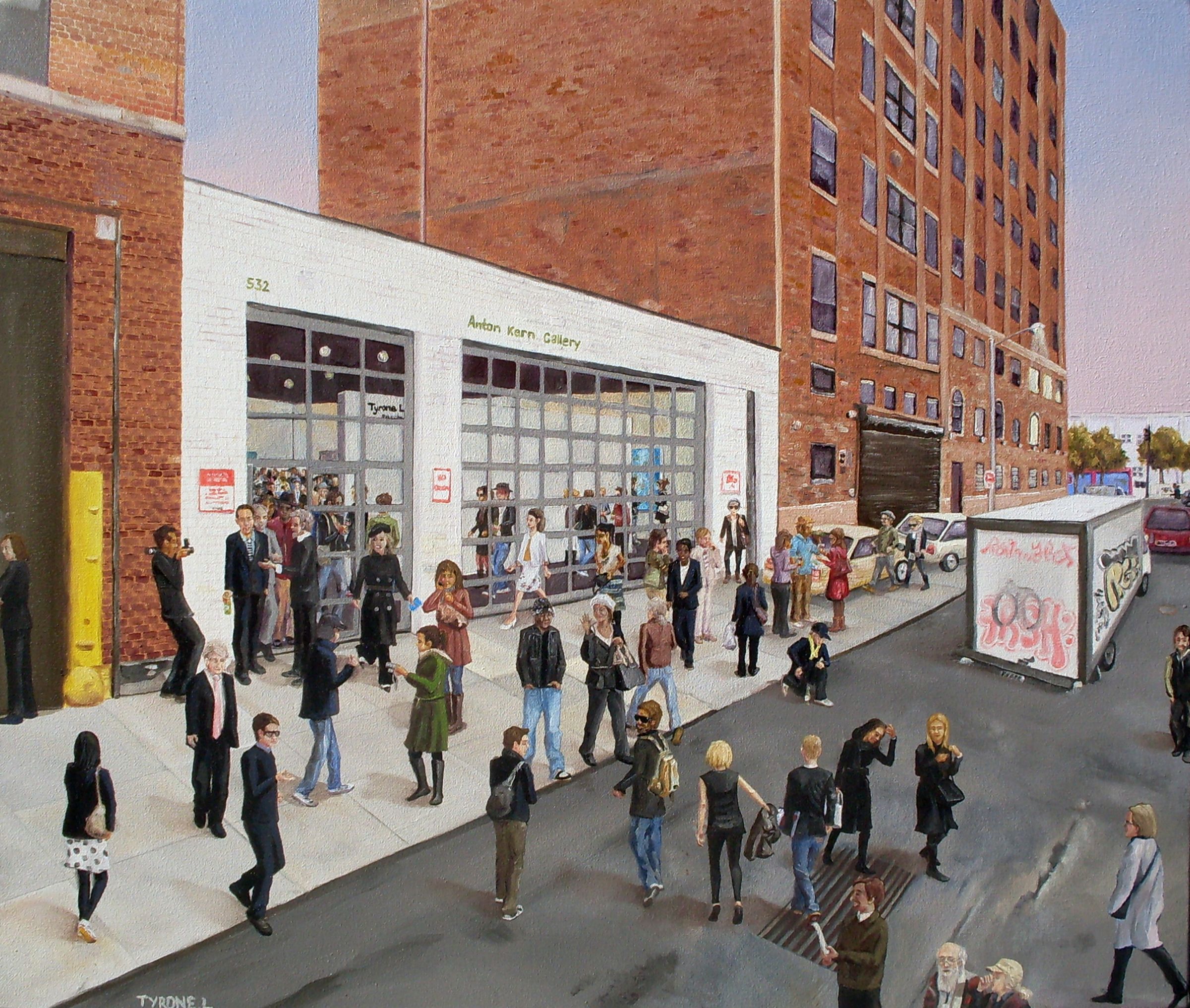 Tyrone's Future opening night at Anton Kern Gallery, New York. Oil on canvas. 50cm x 60cm. 2009