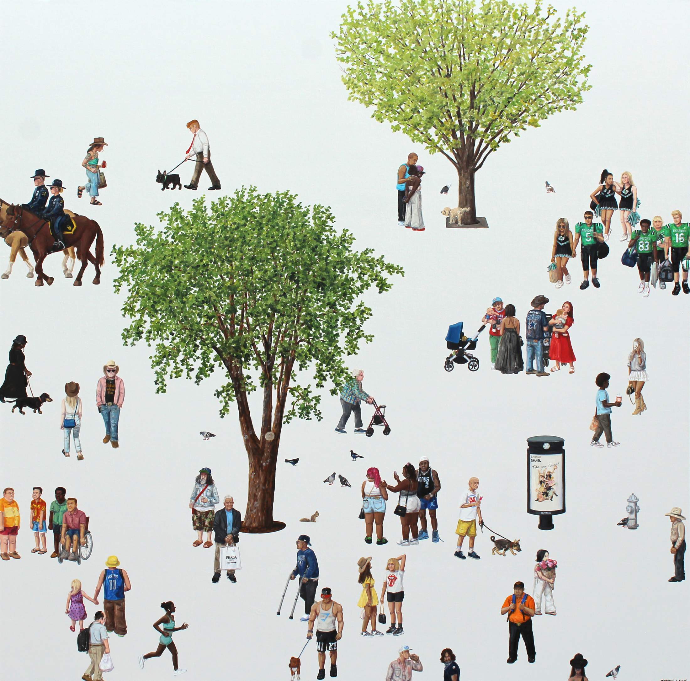 A Day in Dallas II. Oil & acrylic on linen. 152cm x 152cm. 2025