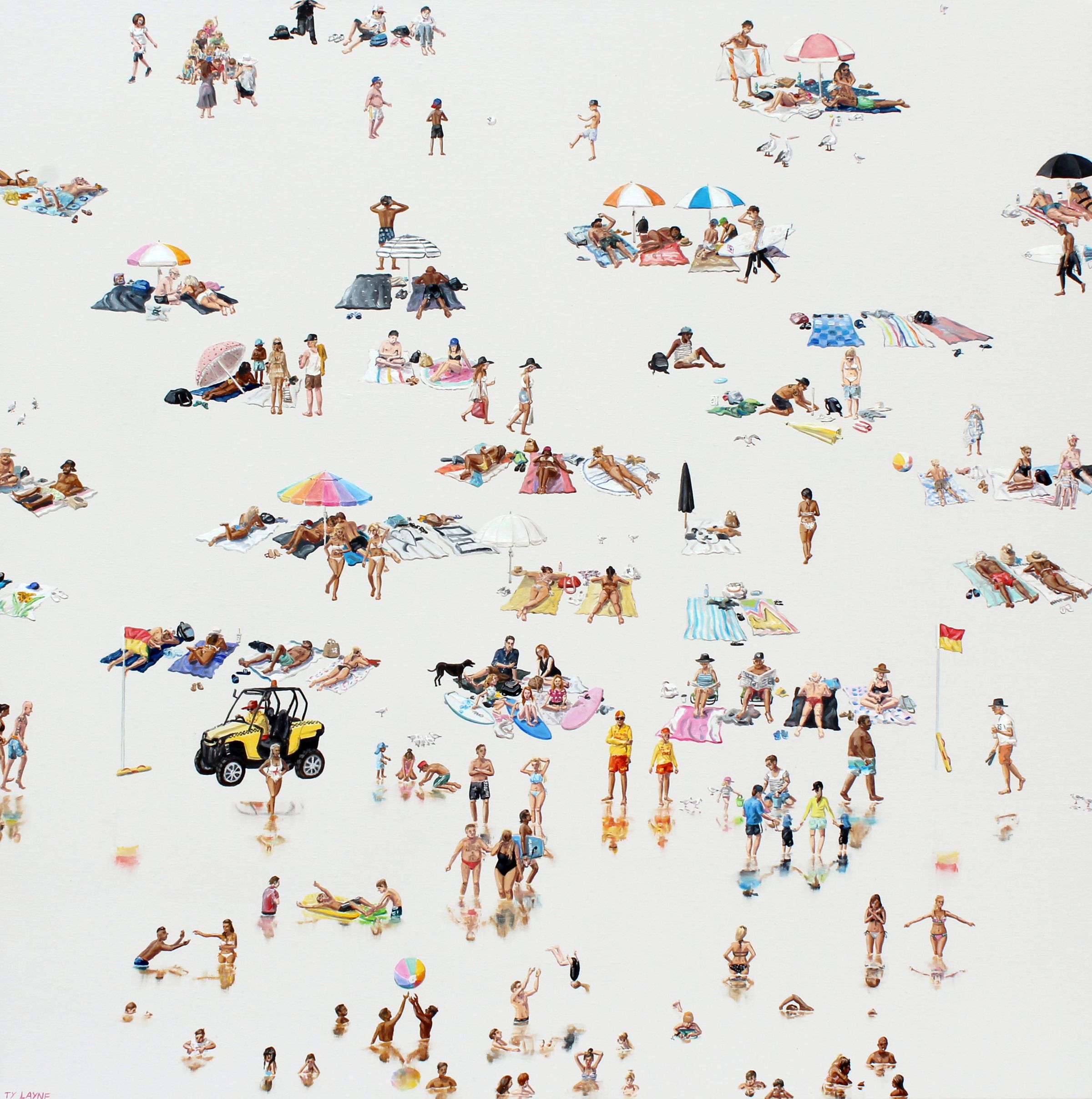 Summer Holidays. Oil & Acrylic on linen. 91cm X 91cm. 2017
