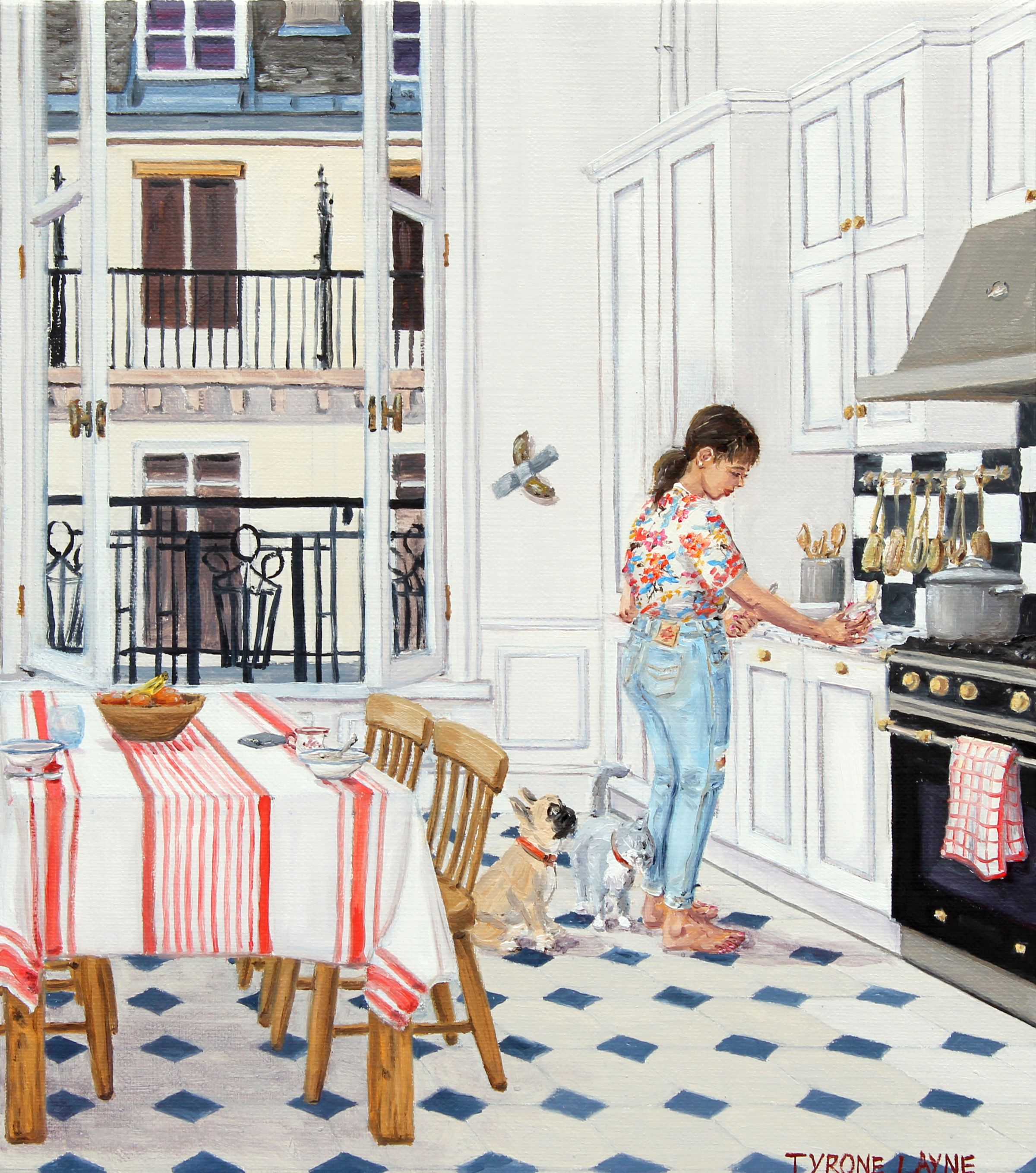 Feeding Time. Oil on linen. 22.5cm x 20cm. 2021.