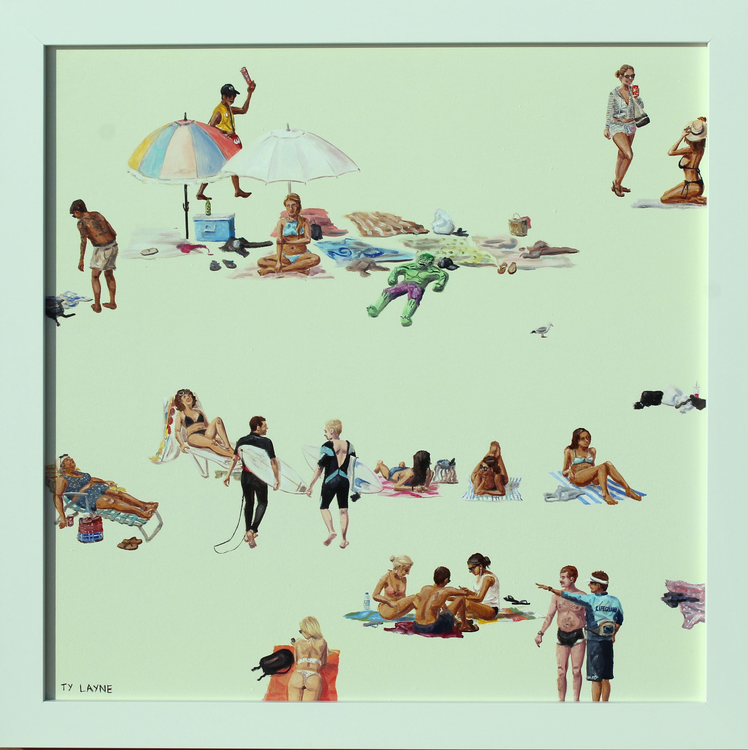 Bronte Beach. Oil & Acrylic on board. 58cm X 58cm. 2015