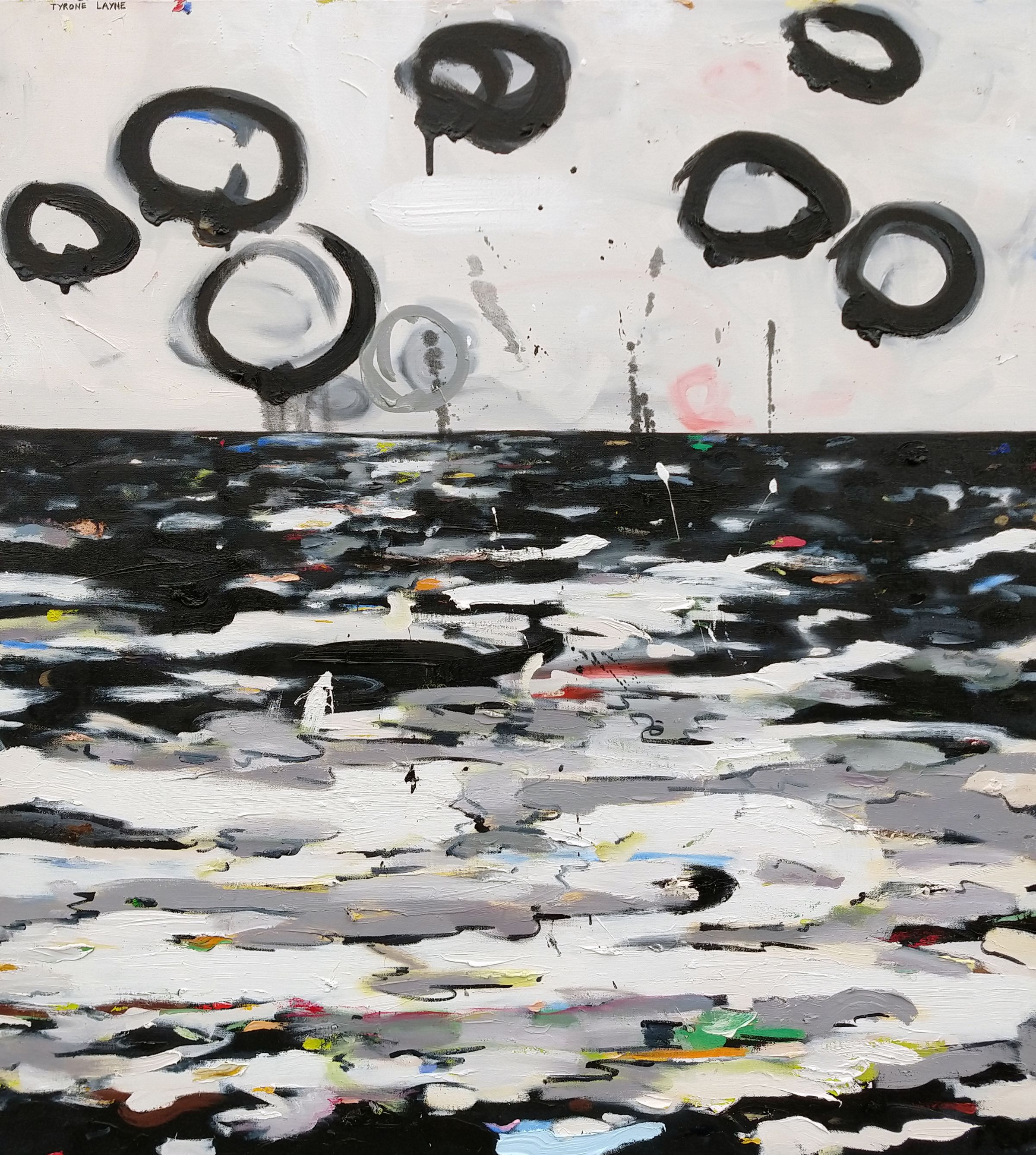 Donut Holes. Oil on canvas. 102cm x 91cm. 2019