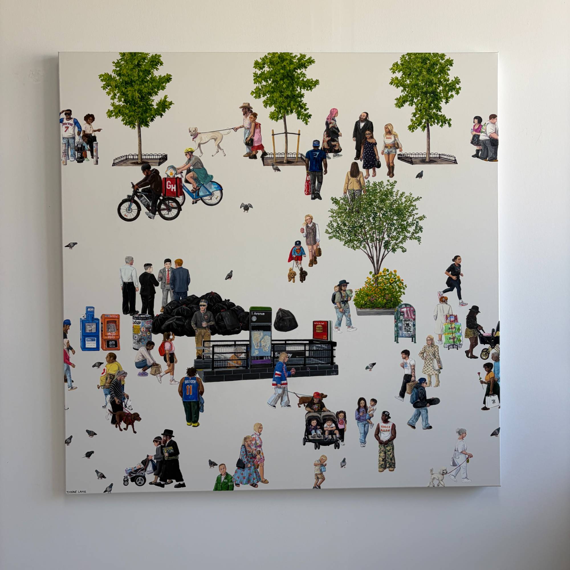 A Day in East Village. Oil & acrylic on linen. 122cm x 122cm. 2025