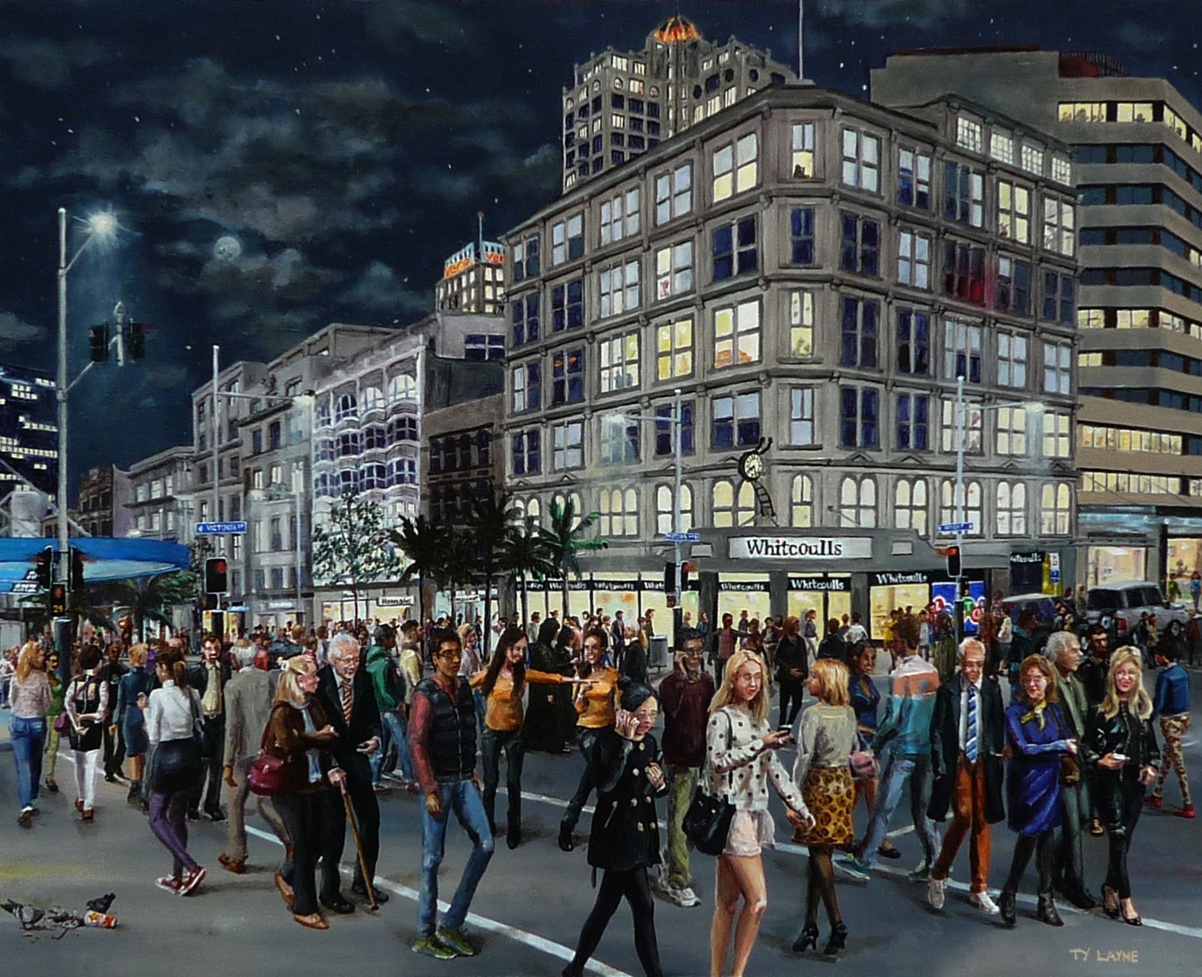 Spilt coke on queen street. Oil on board. 40cm x 50cm. 2014