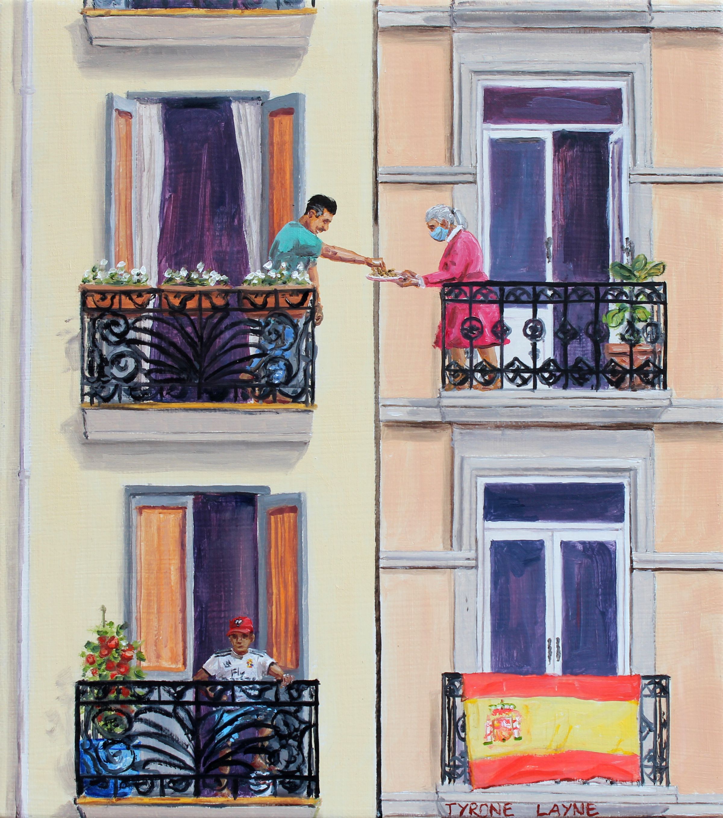 Iso in Spain. Oil on linen. 22.5cm x 20cm. 2020