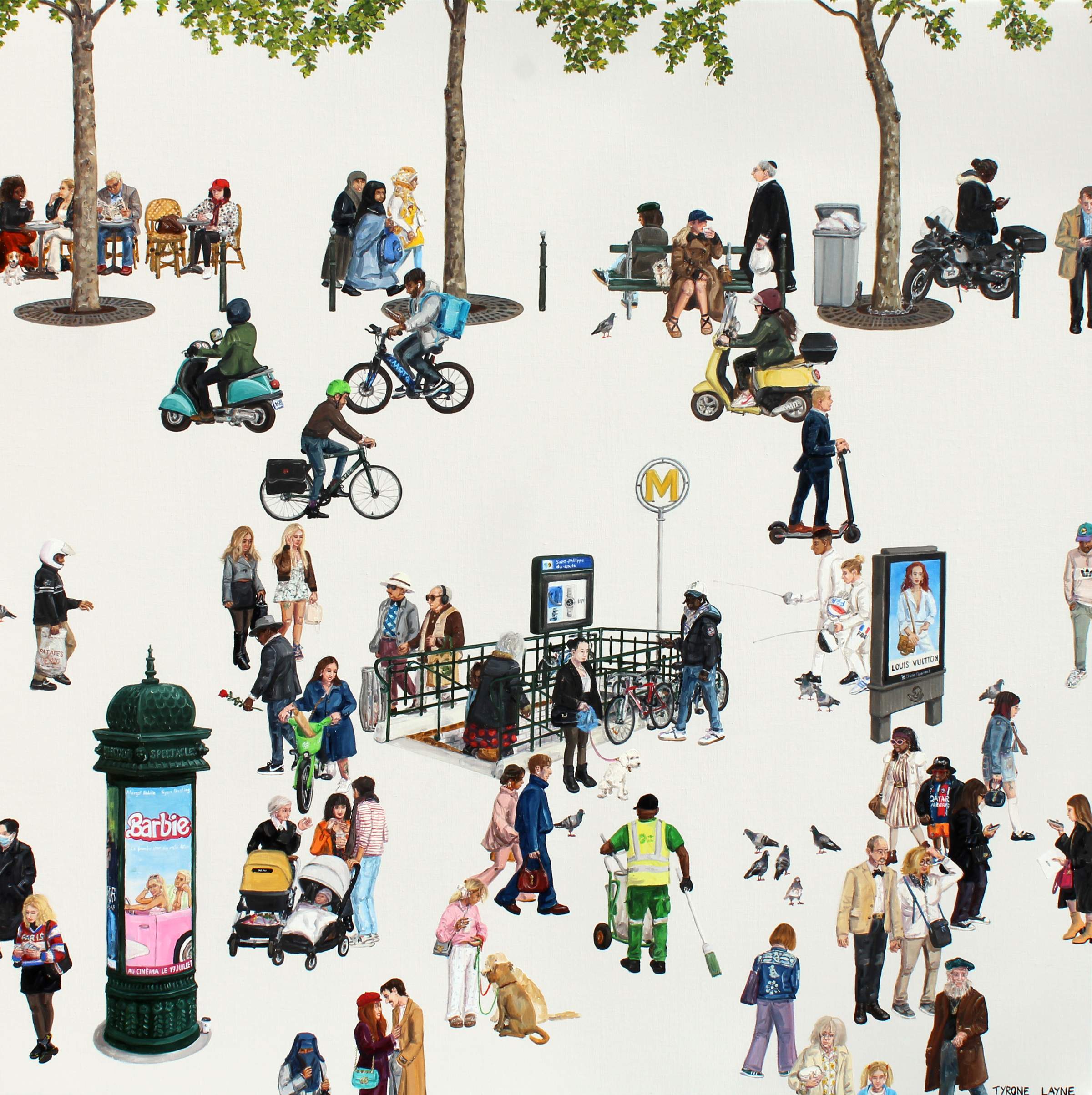 Paris- A Moveable Feast. Oil & acrylic on linen. 71cm x 71cm. 2024