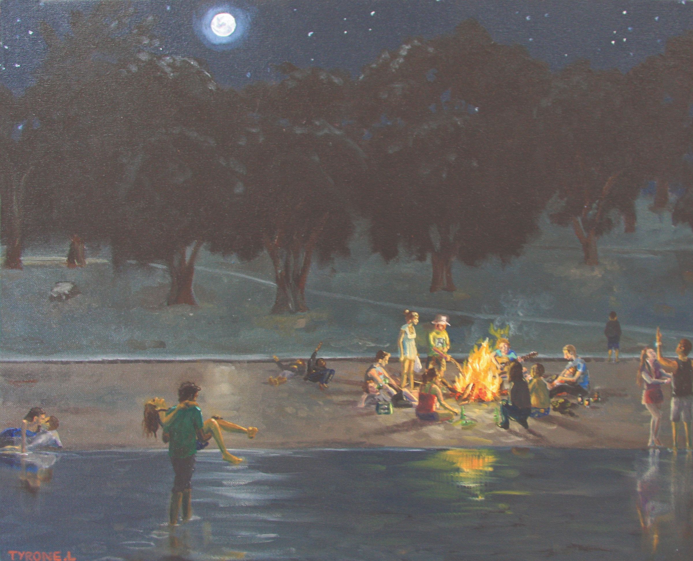 The Bonfire. Oil on canvas. 39cm x 48cm. 2011