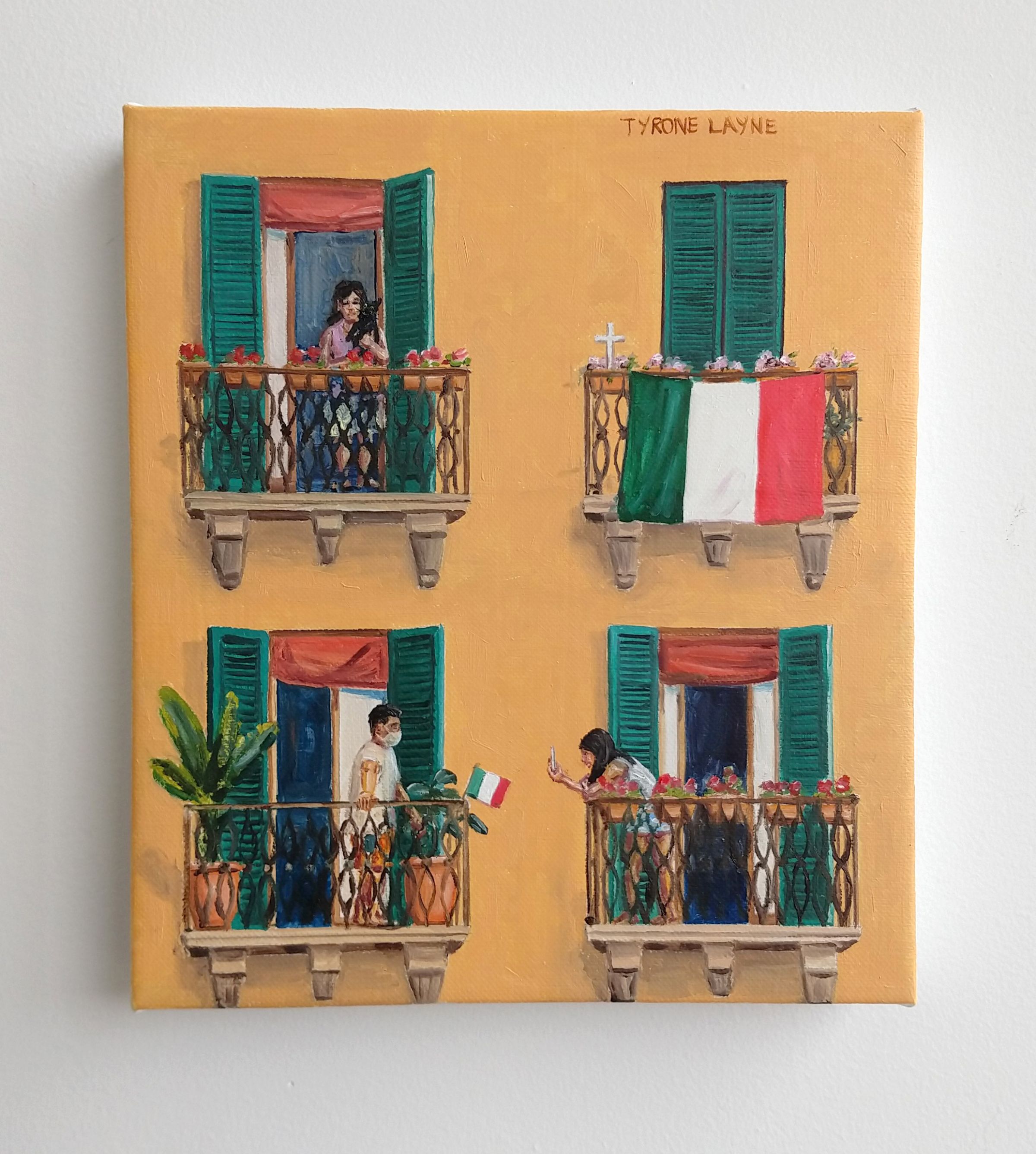 Iso in Italy. Oil on linen. 22.5cm x 20cm. 2020