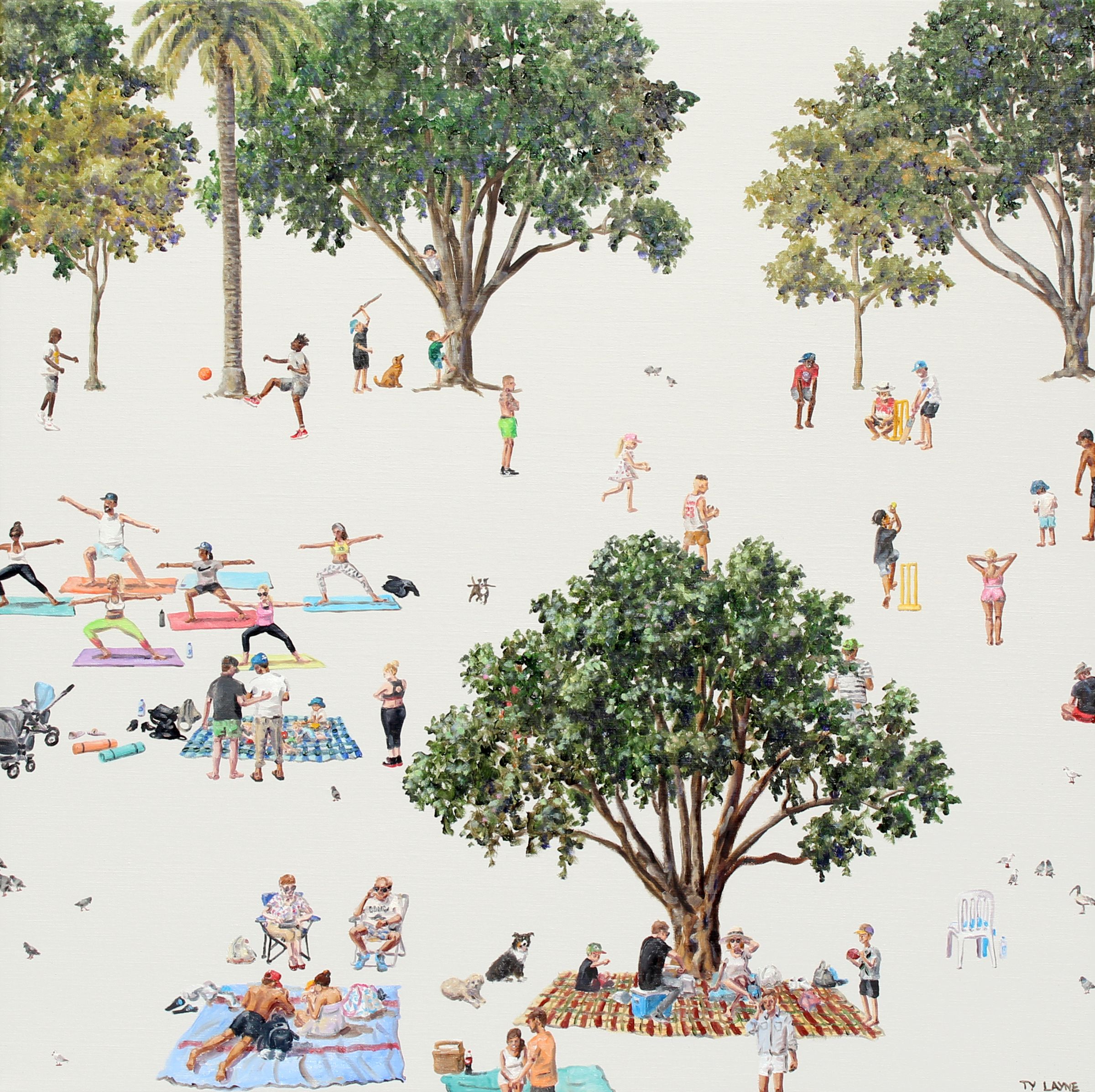 Centennial Park. Oil & Acrylic on linen. 61cm X 61cm. 2017