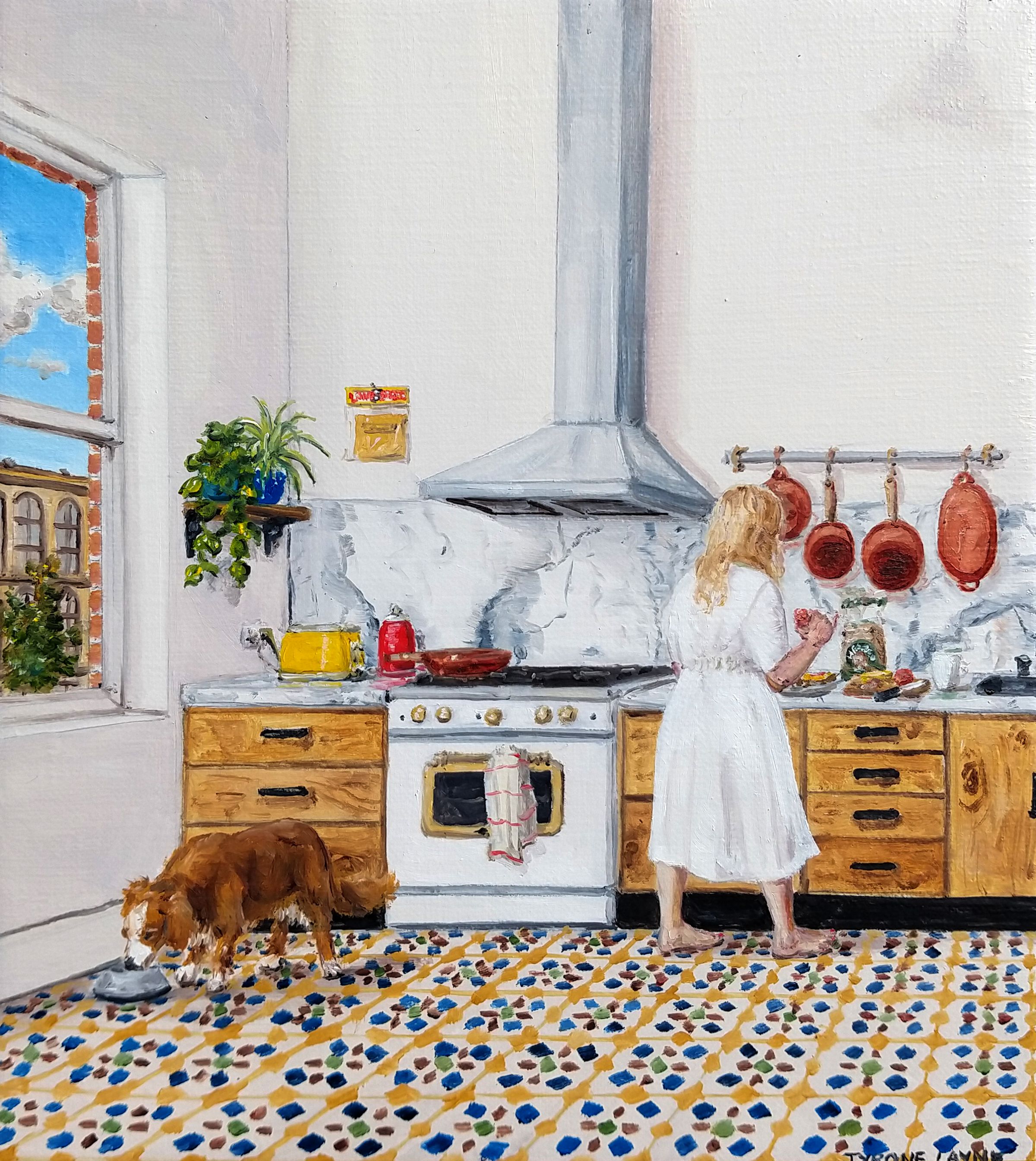 Cheese & Tomato on Toast. Oil on linen. 22.5cm x 20cm. 2020