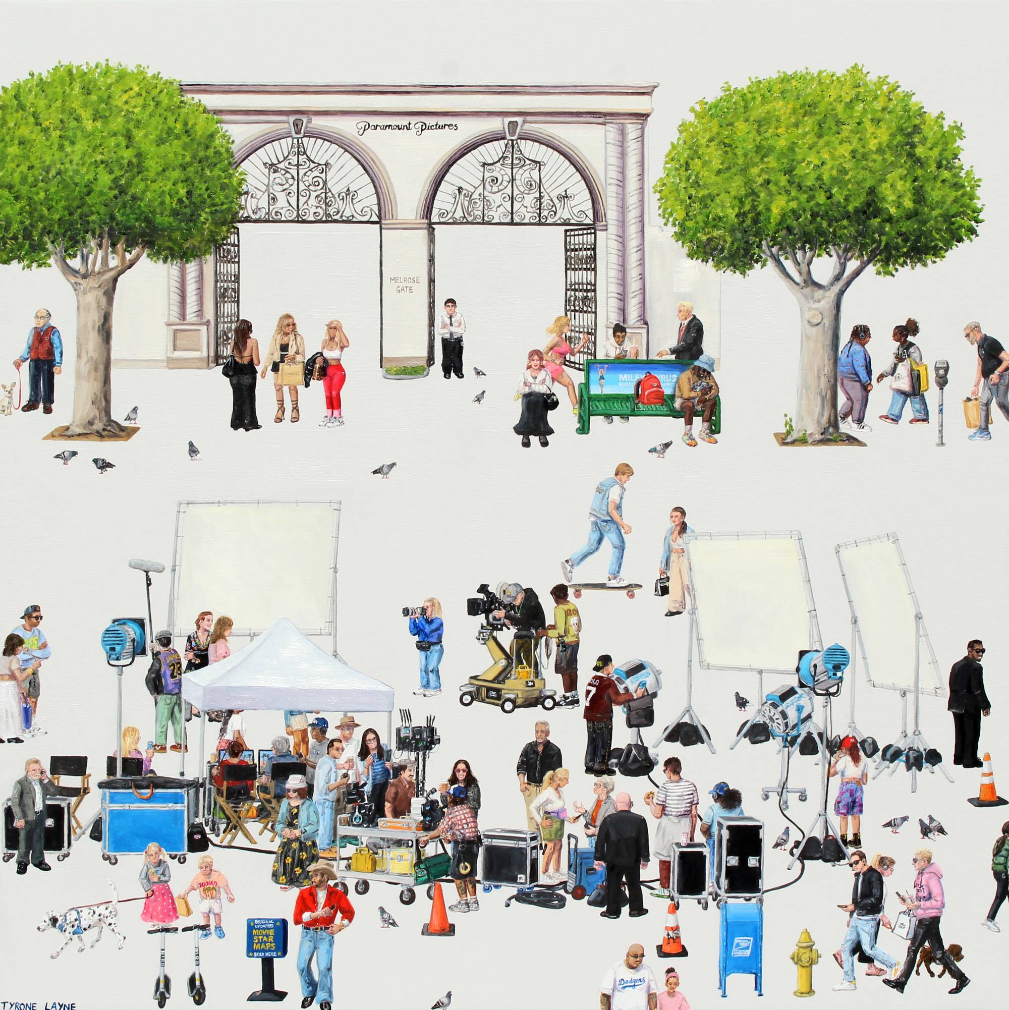 The Film Set III: Hollywood. Oil & acrylic on linen. 76cm x 76cm. 2025/2026