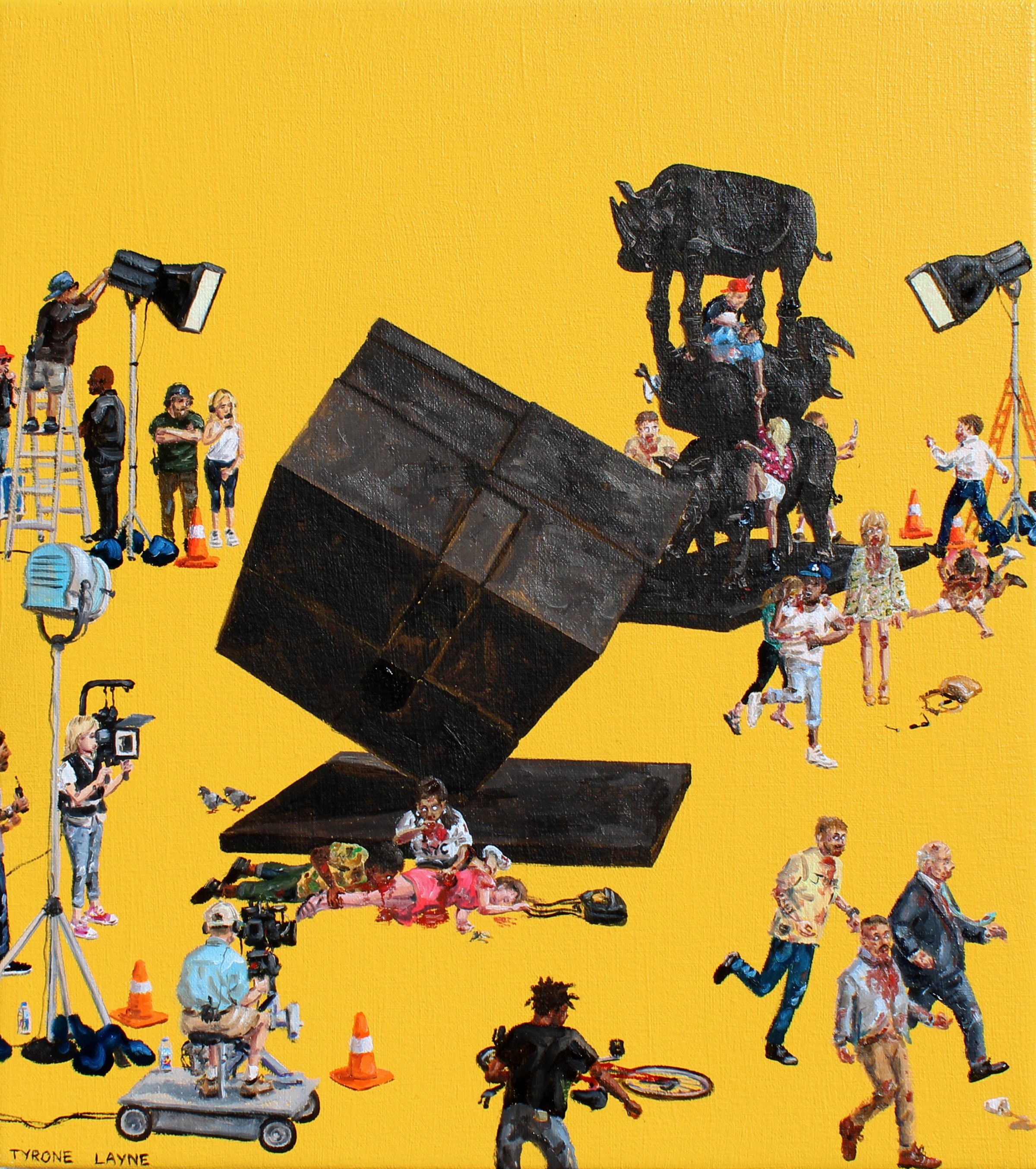 The Film Set. Oil & Acrylic on canvas. 41cm X 36cm. 2018