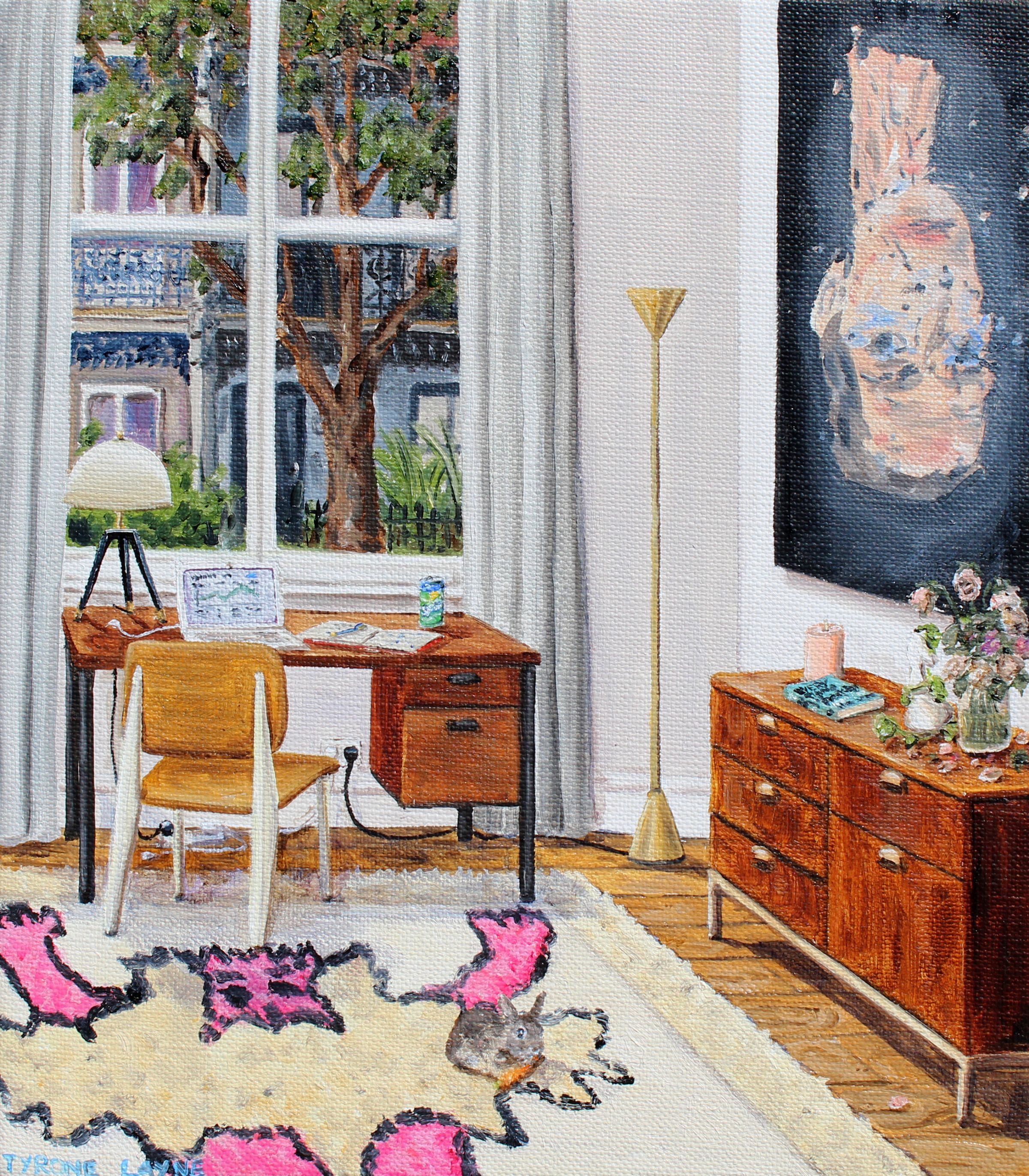 Home Office. Oil on linen. 22.5cm x 20cm. 2020