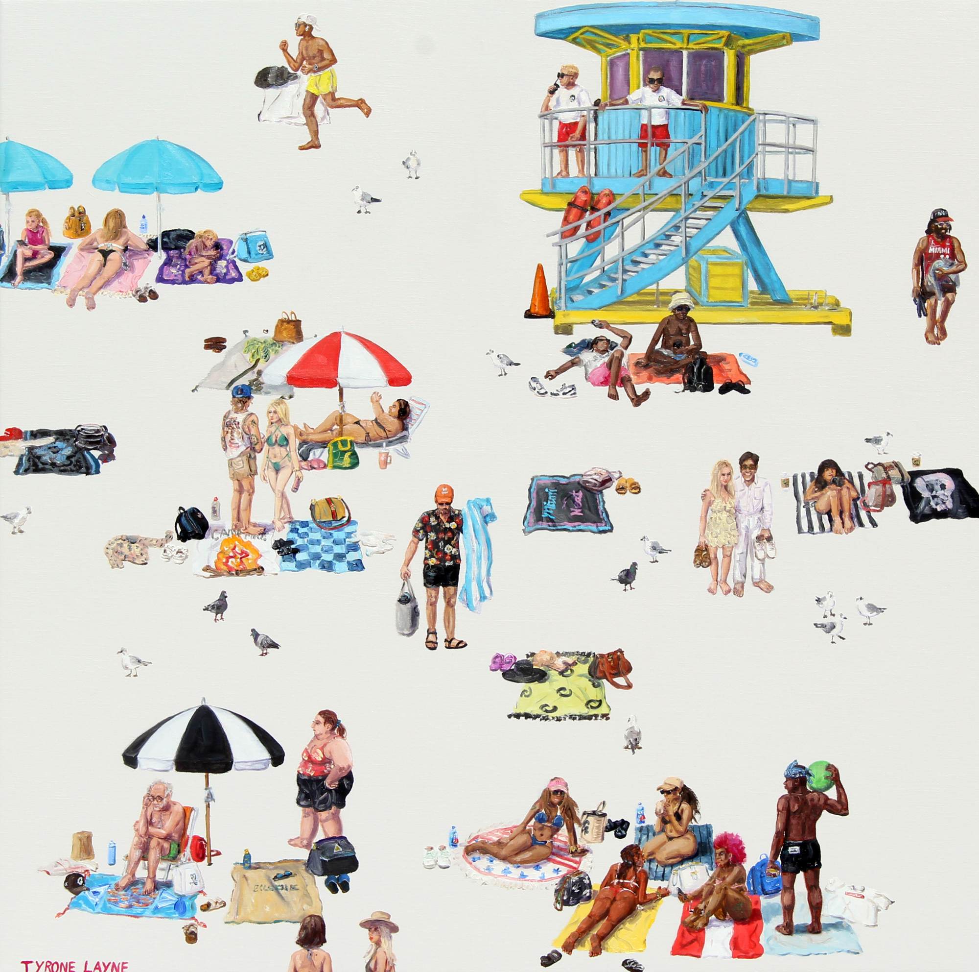 Miami Beach, FL. Oil & acrylic on linen. 51cm x 51cm. 2026