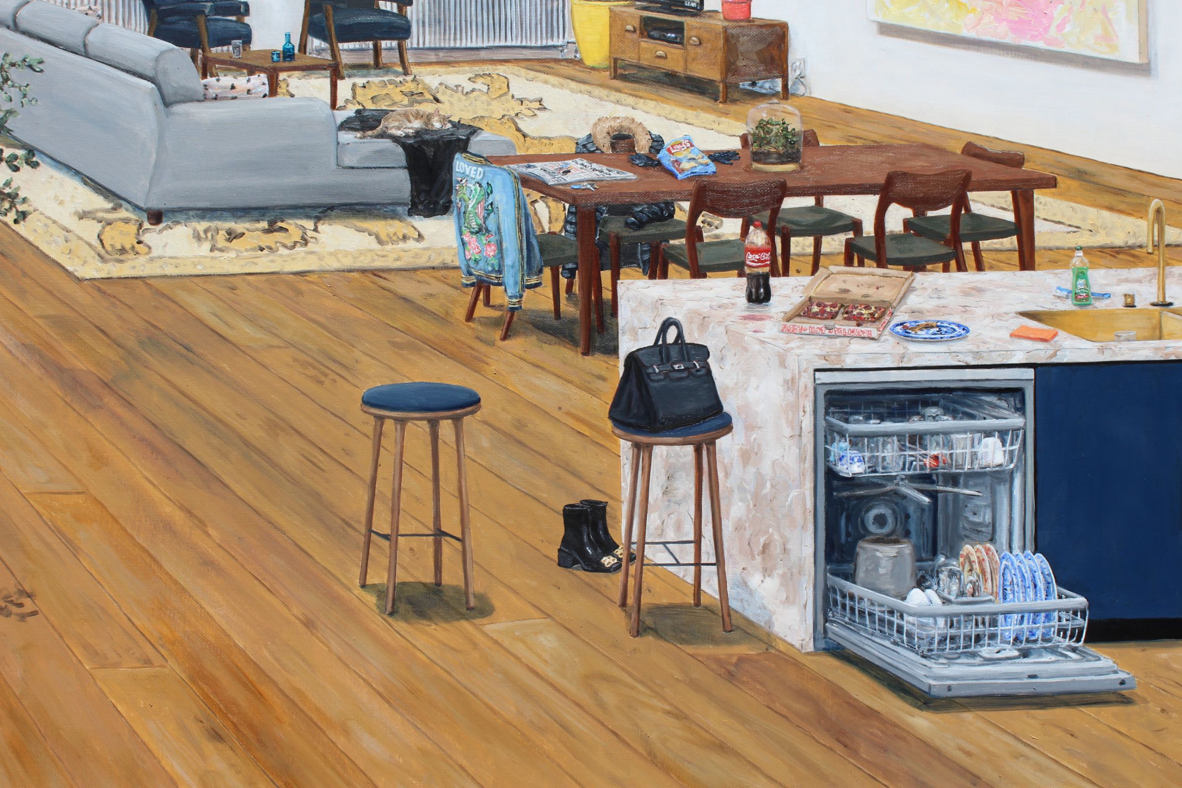 Snowy Night on Mercer St. Oil on linen. 84cm X 84cm. 2020