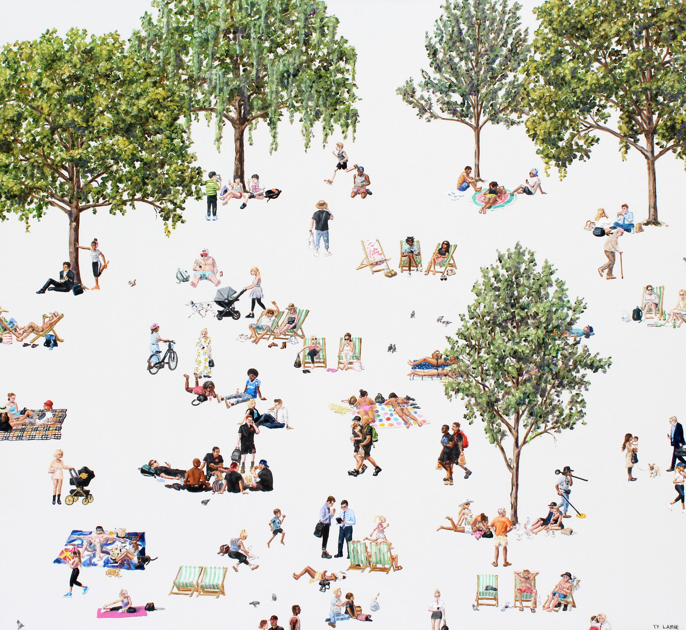 Hyde Park- London. Oil & Acrylic on linen. 84cm X 91cm. 2017