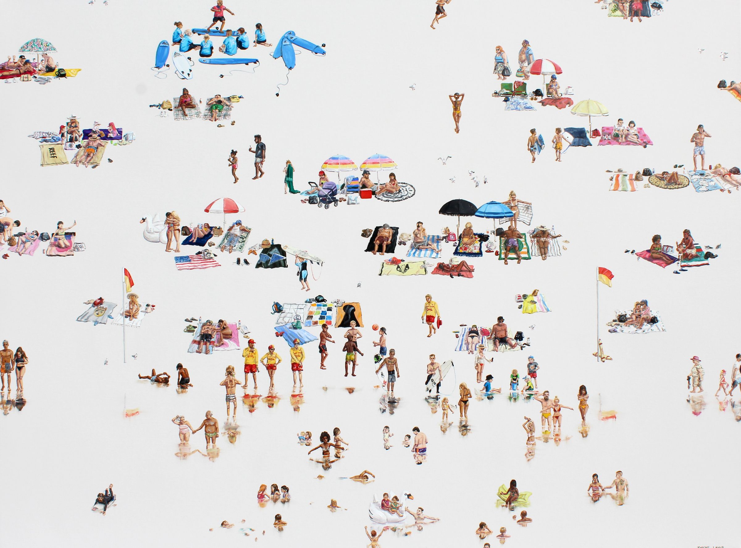 Summer Holidays III. Oil & acrylic on linen. 91cm x 122cm. 2018