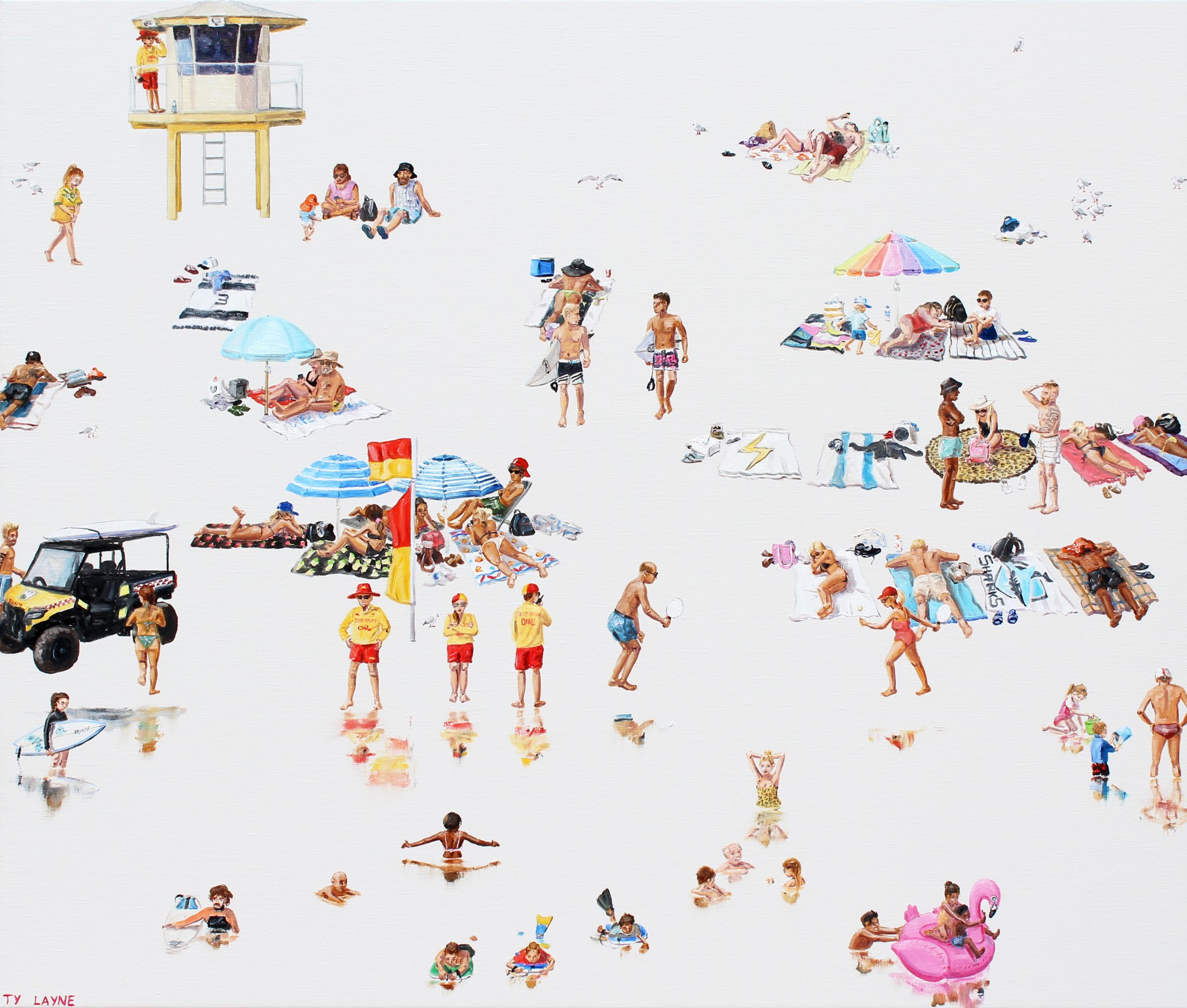 Wanda Beach. Oil & Acrylic on linen. 56cm X 66cm. 2017