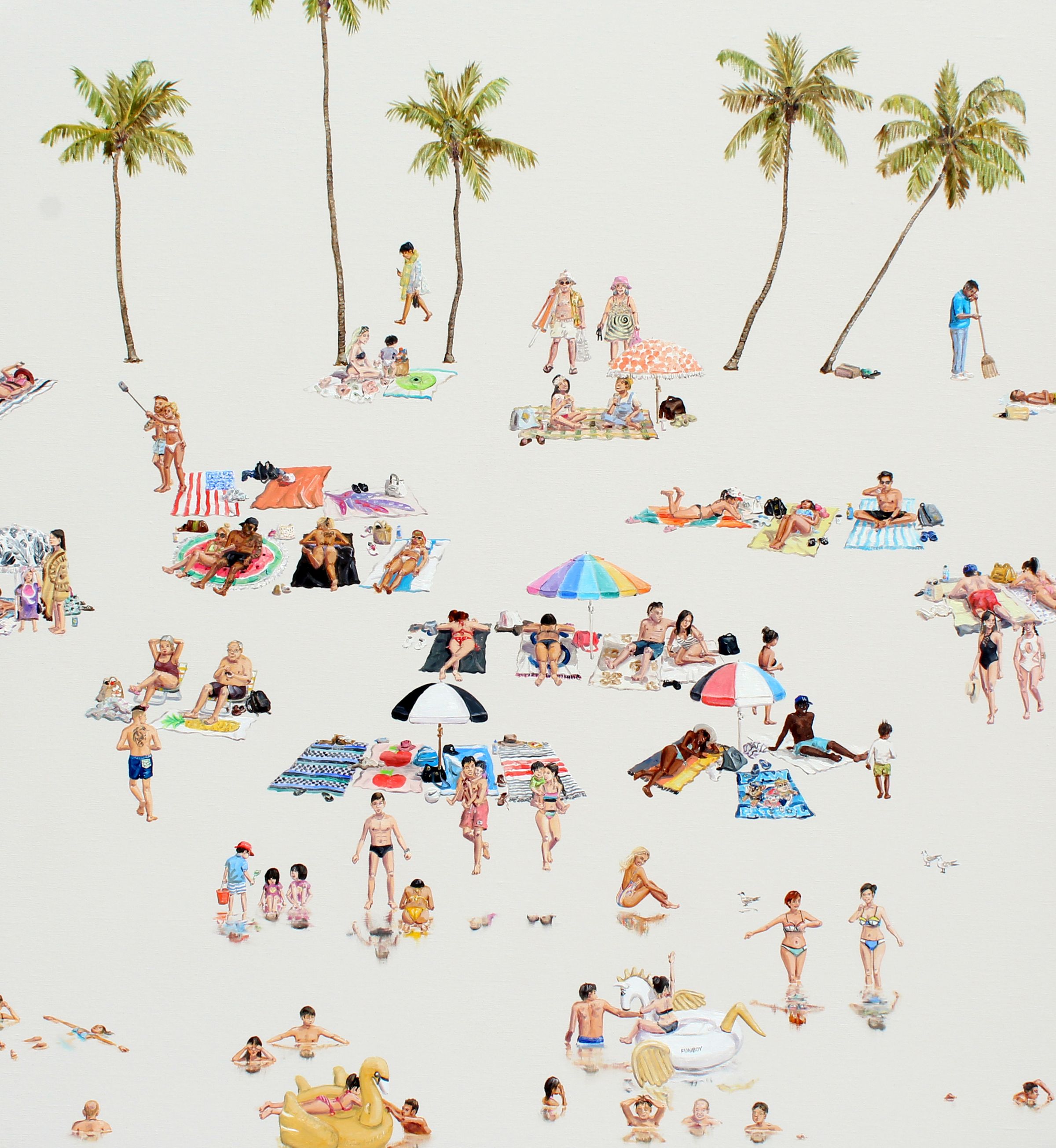 Family Vacation II. Oil & Acrylic on linen. 92cm X 84cm. 2017