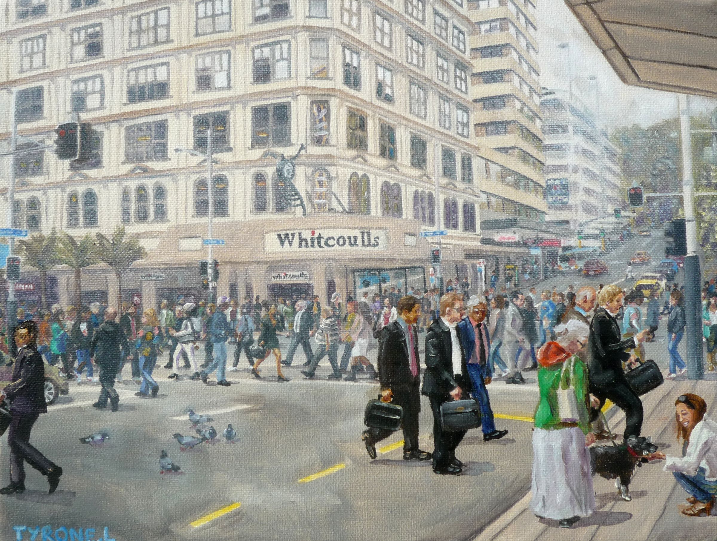 Fog on Queen St. Oil on canvas. 22cm X 28cm. 2011