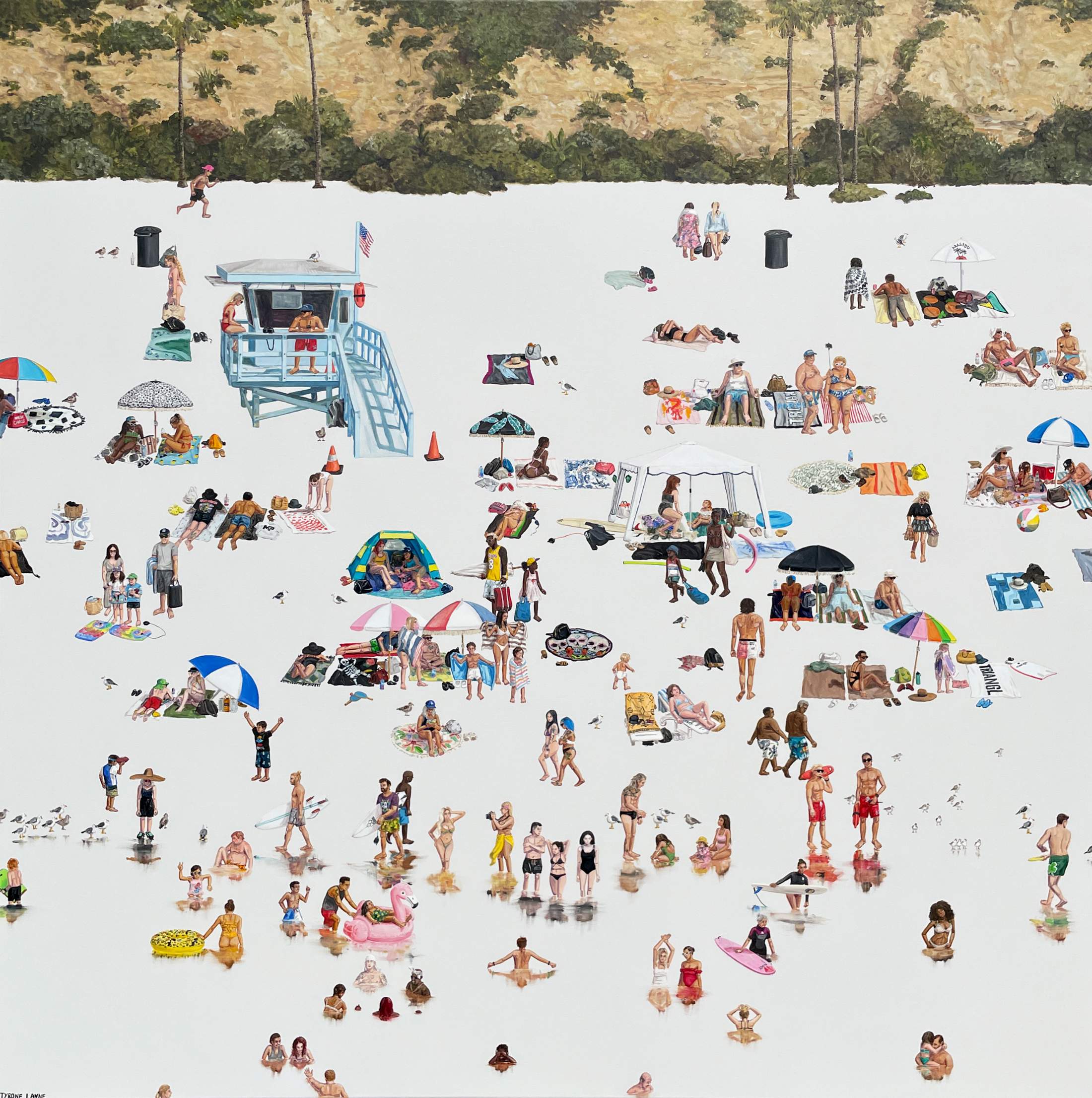 A Day in Malibu. Oil & acrylic on linen. 152cm x 152cm. 2024