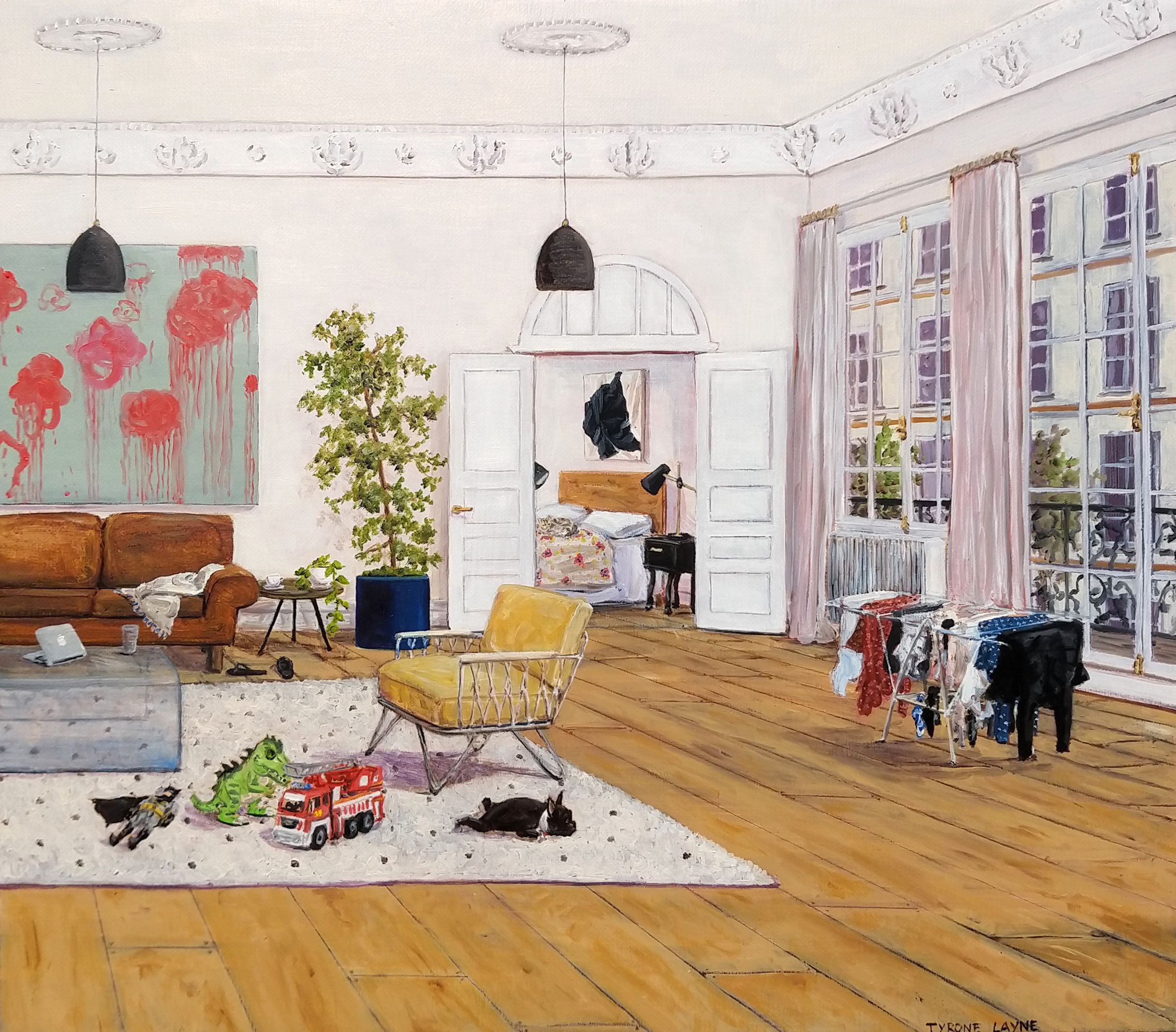 Paris Apartment. Oil on linen. 35cm X 40cm. 2019