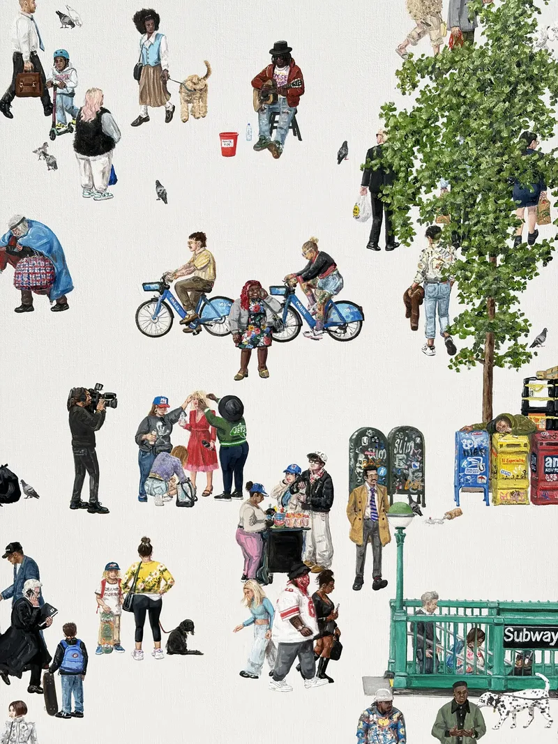 Pigeons, Dogs, & New Yorkers — detail